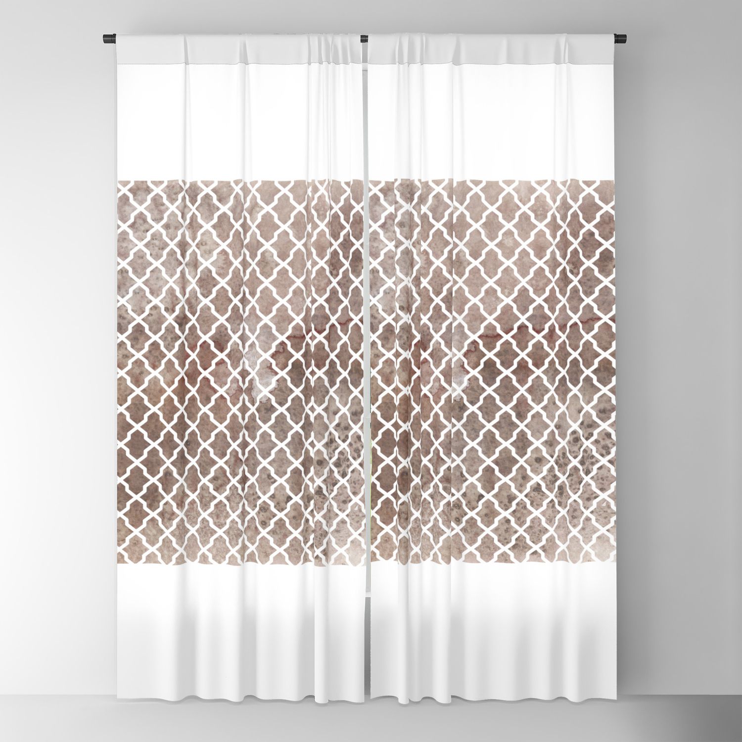 Coffee Trellis Pattern Blackout Curtainthejessachannel With Regard To Trellis Pattern Window Valances (View 17 of 20)