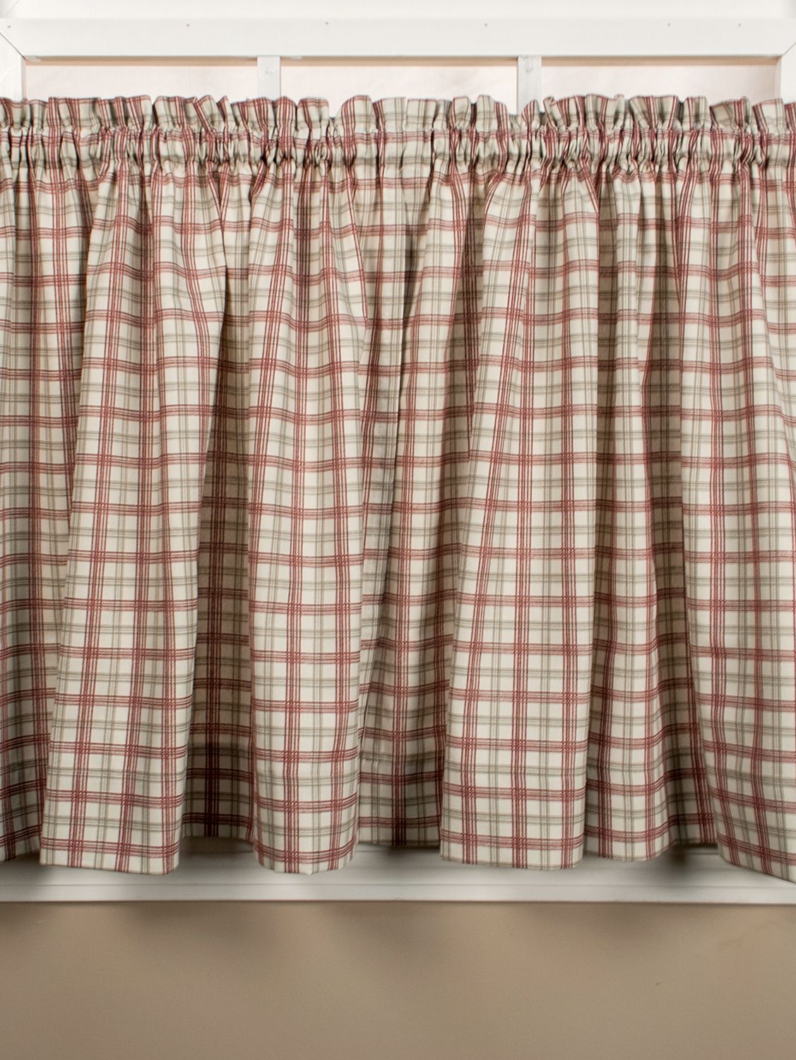 Country Plaid Rod Pocket Tiers | Rustic Bedding & Rugs Intended For Pleated Curtain Tiers (View 10 of 20)