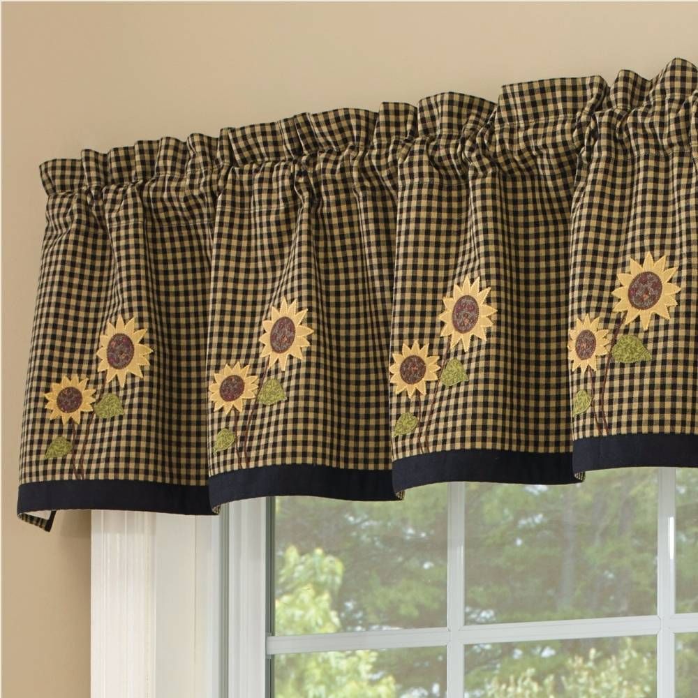 Country Sunflower Kitchen Curtains : Gorgeous Sunflower Intended For Sunflower Cottage Kitchen Curtain Tier And Valance Sets (Photo 15 of 20)