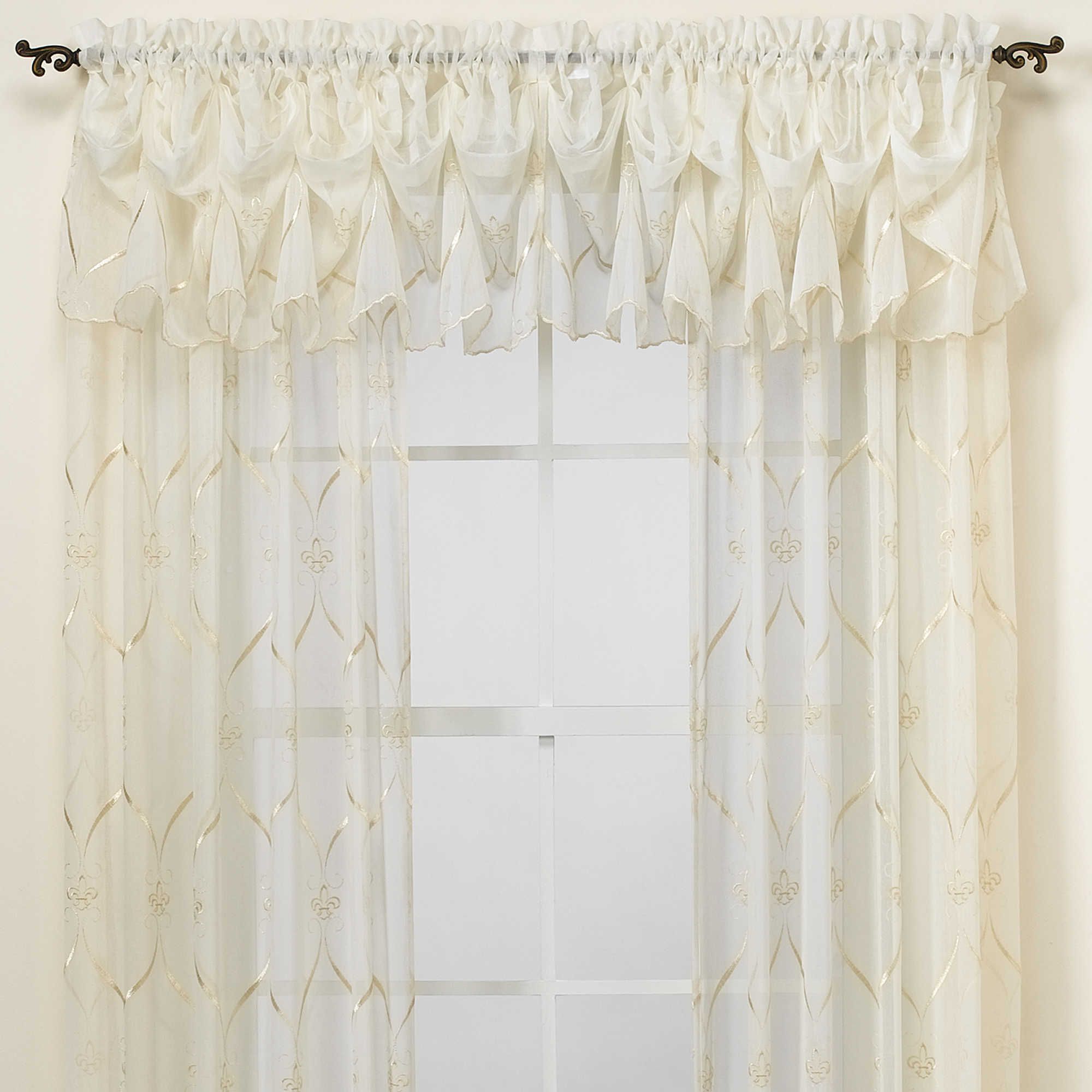 Croscill® Cavalier Sheer Window Panel | Entry/dining Room Within White Knit Lace Bird Motif Window Curtain Tiers (View 19 of 20)