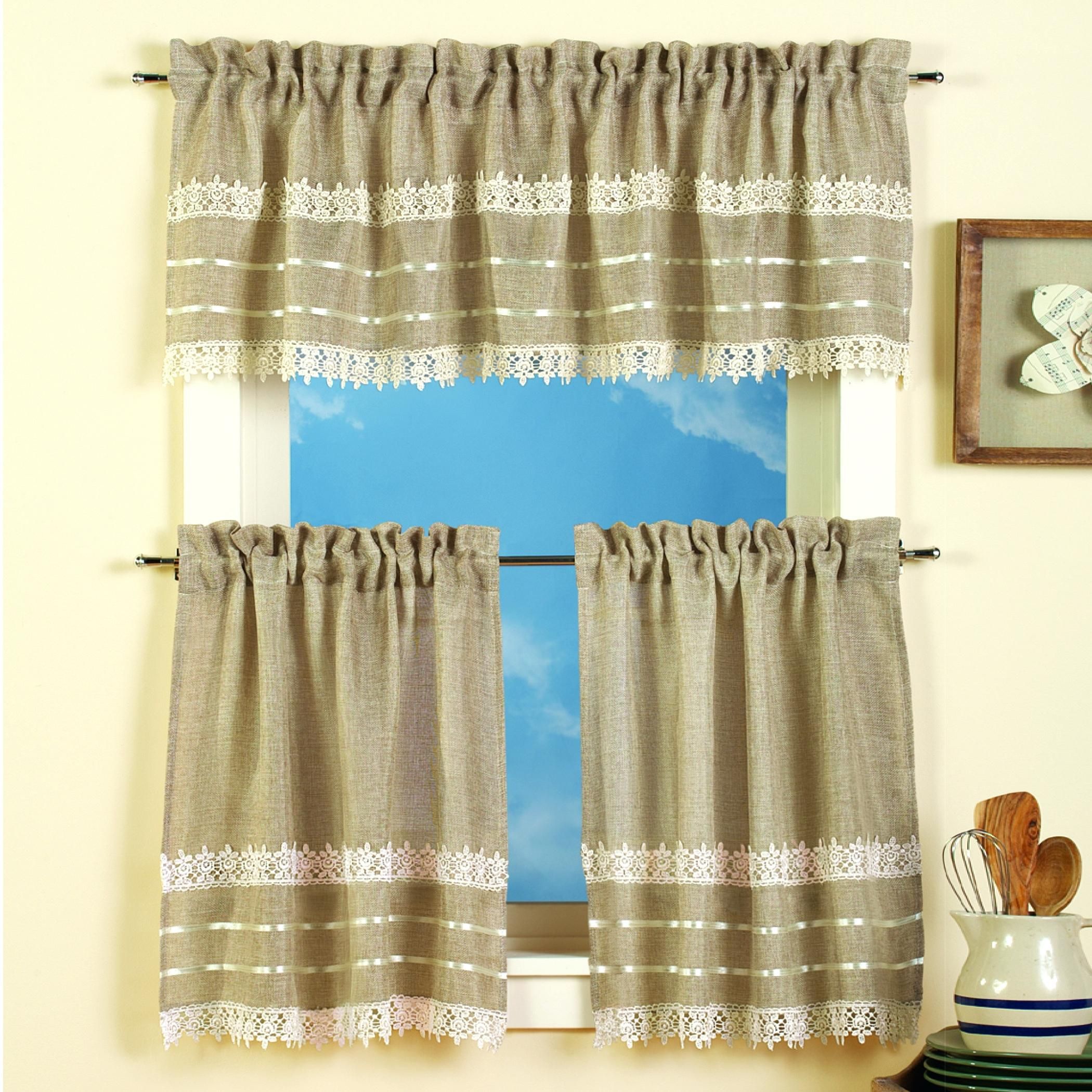 Curtain And Valance Set Throughout Live, Love, Laugh Window Curtain Tier Pair And Valance Sets (Photo 14 of 20)
