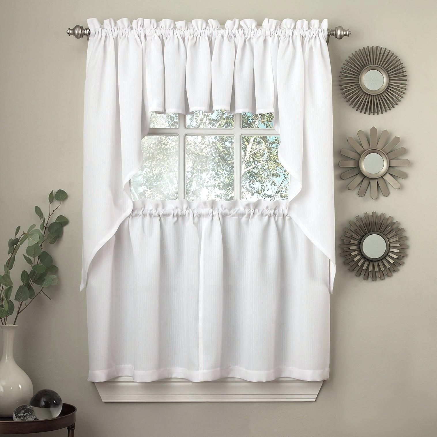 Curtain Tiers – Churubuscochamber With White Knit Lace Bird Motif Window Curtain Tiers (Photo 20 of 20)
