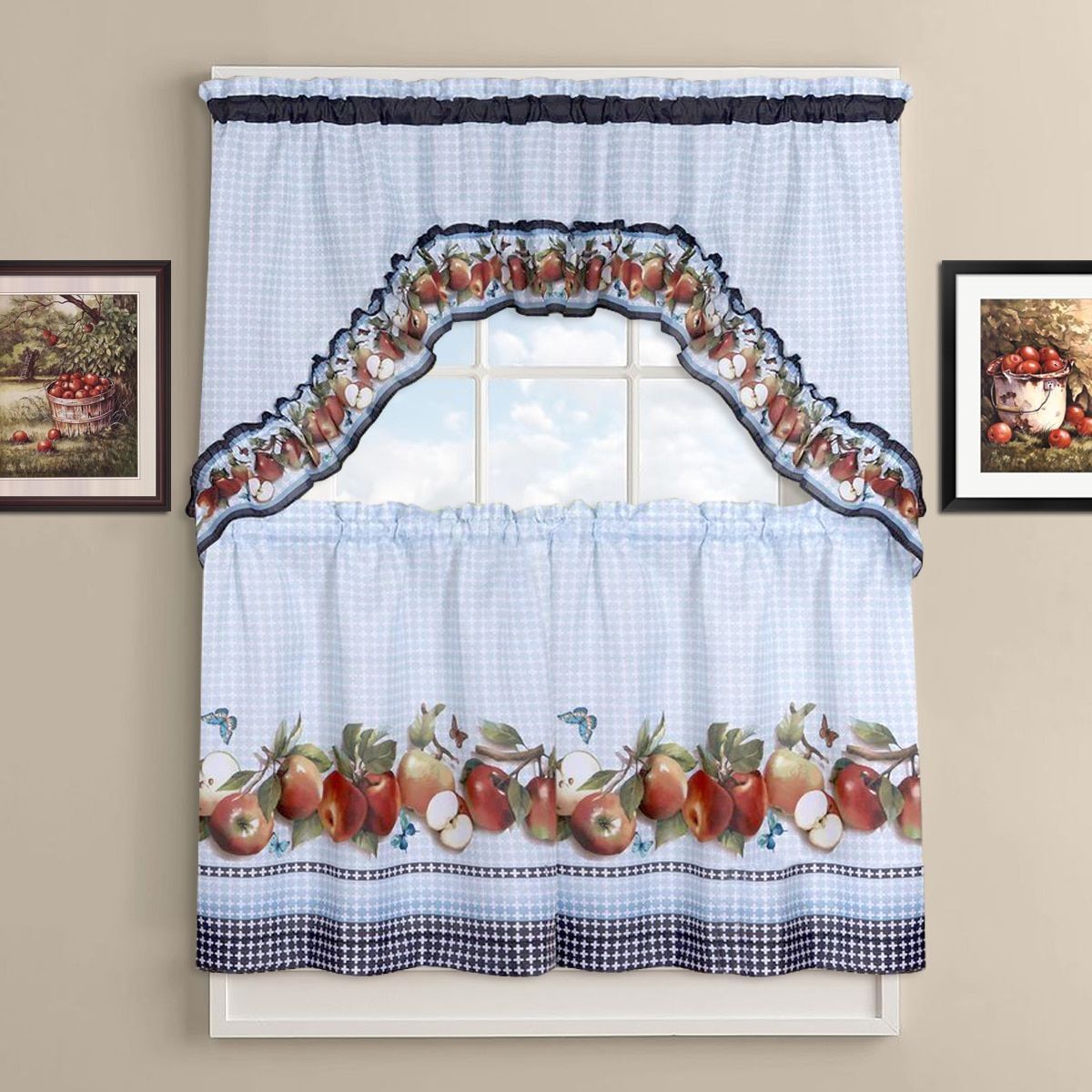 Delicious Apples Kitchen Curtain Tier And Valance Set (36 With Delicious Apples Kitchen Curtain Tier And Valance Sets (View 1 of 20)