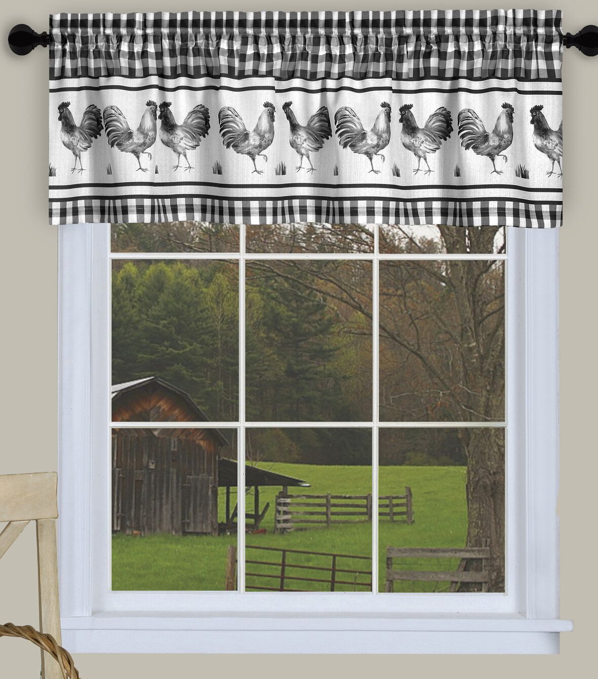 Deraps 58" Window Valance For Barnyard Buffalo Check Rooster Window Valances (Photo 15 of 20)