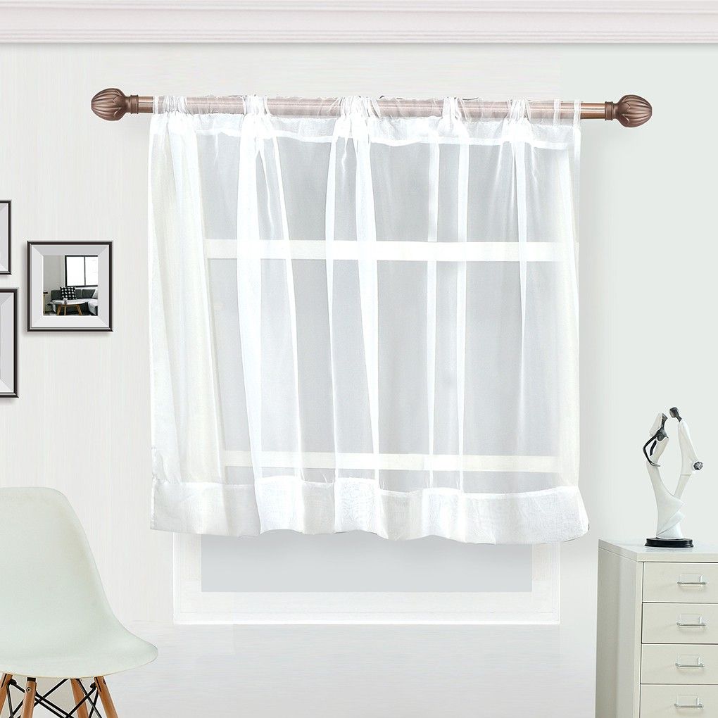 Details About Half Curtain Short Coffee Net Embroidery Kitchen Home Decor  White Within Coffee Embroidered Kitchen Curtain Tier Sets (View 17 of 20)
