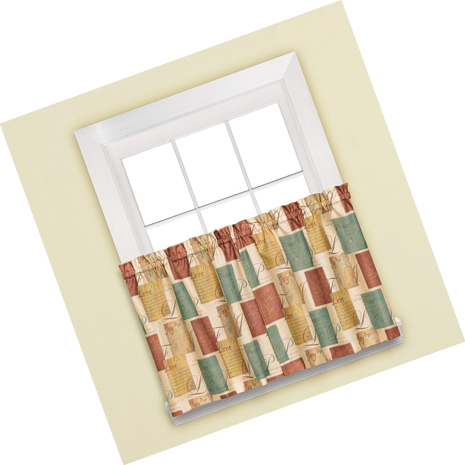 Details About Skl Home Tranquility Tier Curtain Pair, Spice, 58 Inches X 24  Inches With Hopscotch 24 Inch Tier Pairs In Neutral (Photo 6 of 20)