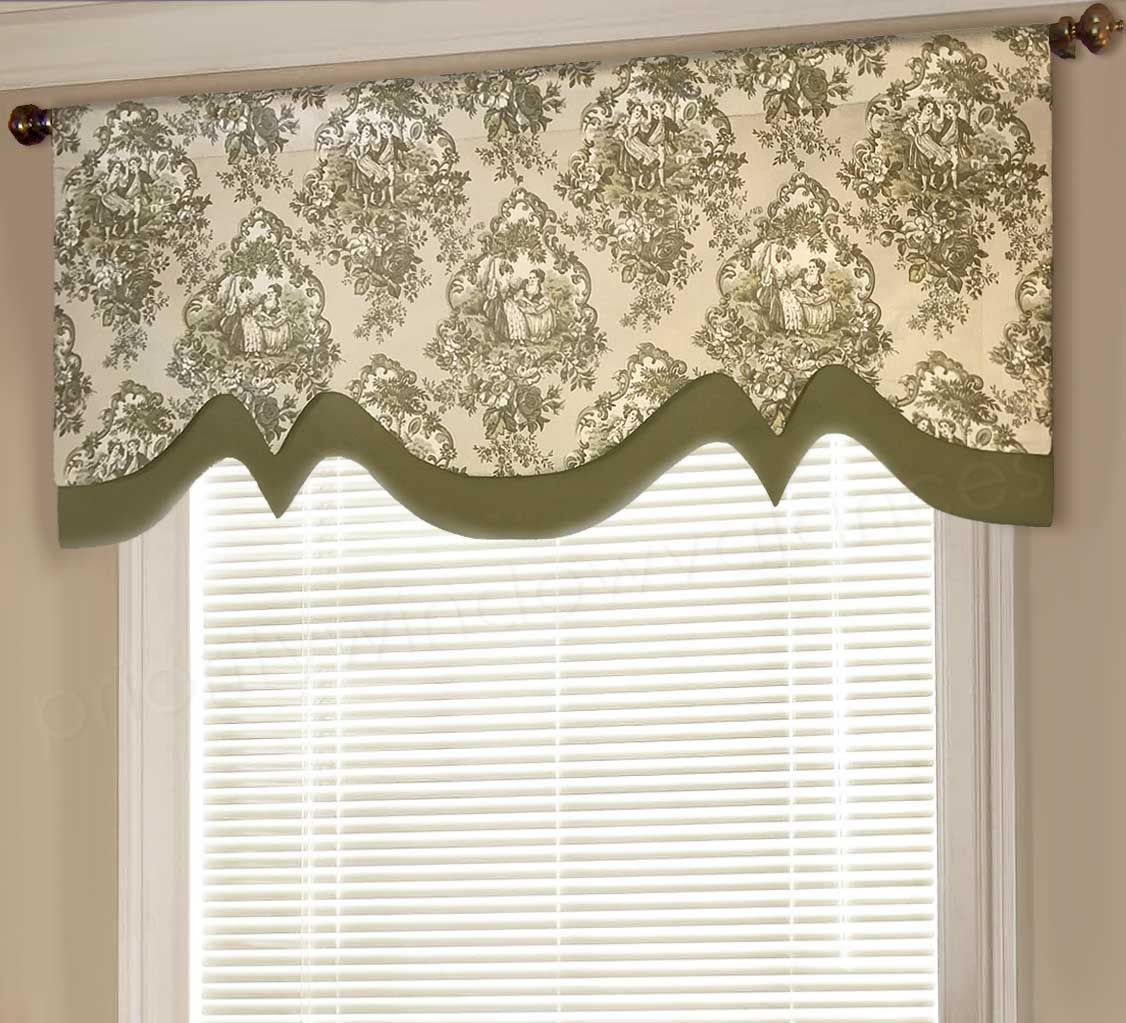 Double Layered Scalloped Valance In 2019 | Valance Window With Regard To Tailored Toppers With Valances (Photo 2 of 20)