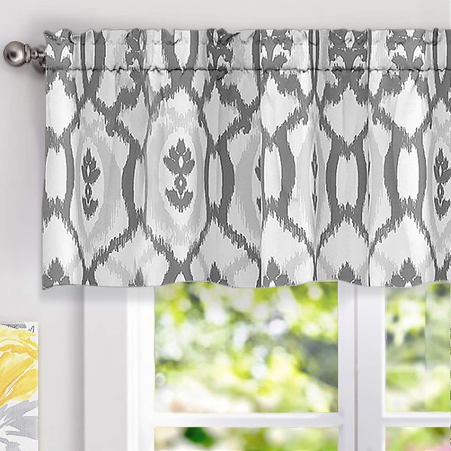 Driftaway Evelyn Ikat Fleur/floral Pattern Window Curtain Valance Intended For Floral Pattern Window Valances (View 9 of 20)