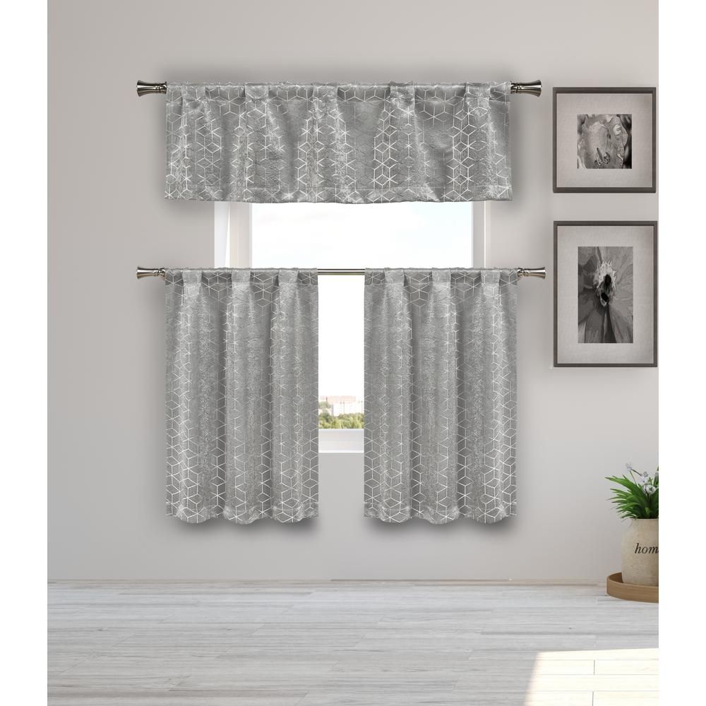 Duck River Essie Kitchen Valance In Tiers/silver – 15 In. W X 58 In (View 10 of 20)