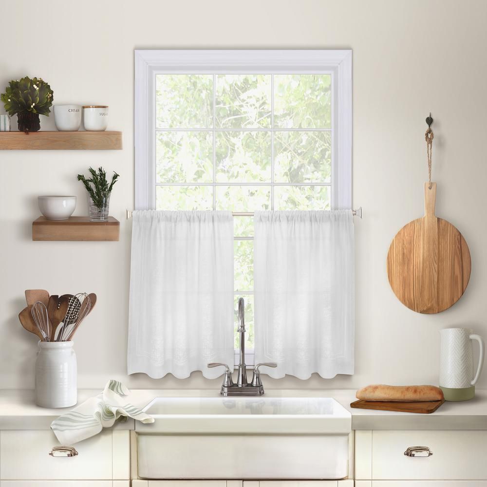 Elrene Cameron Kitchen Tier Set Of 2 Intended For Barnyard Window Curtain Tier Pair And Valance Sets (View 7 of 20)
