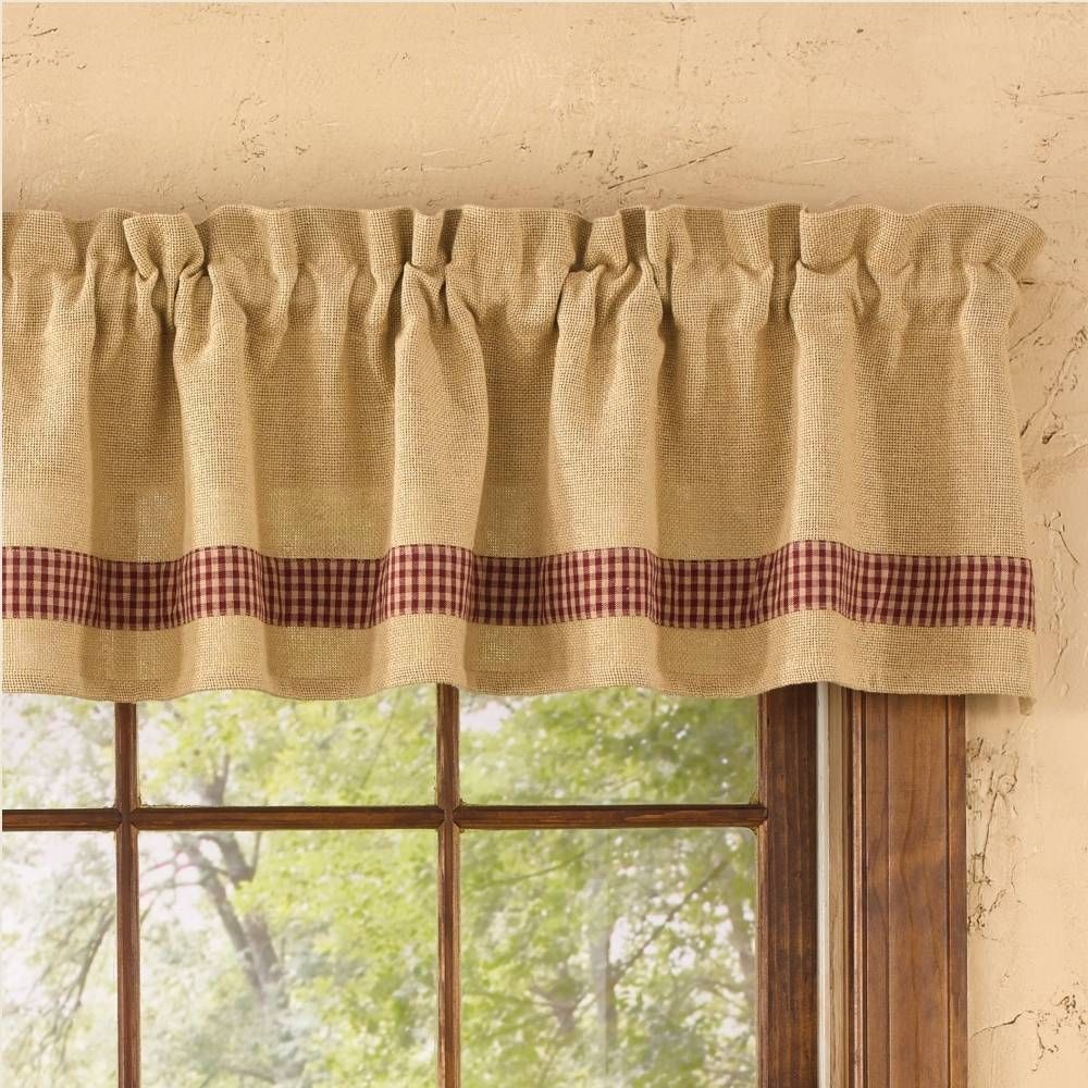Excellent Kitchen Valance Red Curtains Make Burlap For Within Rod Pocket Cotton Striped Lace Cotton Burlap Kitchen Curtains (View 11 of 20)