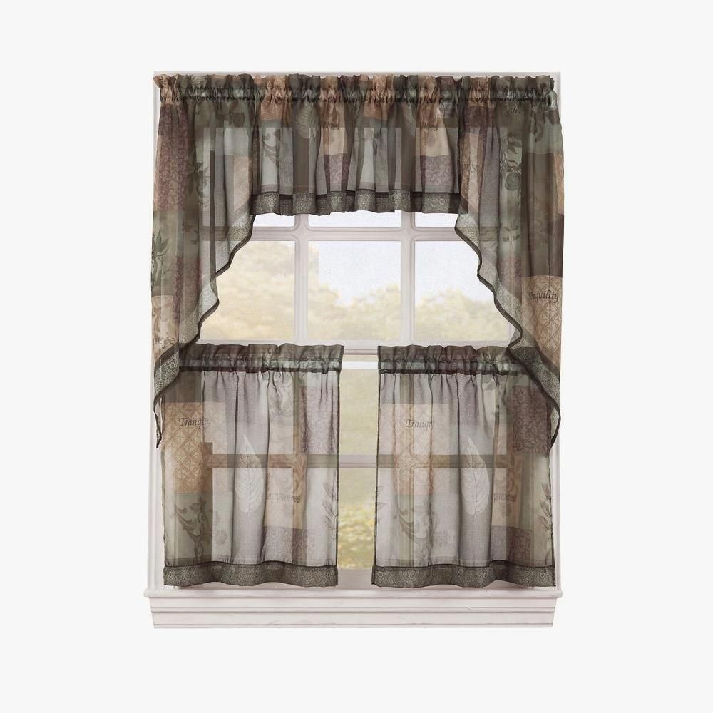 Gratifying Green Kitchen Curtains – Camata.website Throughout Cottage Ivy Curtain Tiers (Photo 7 of 20)