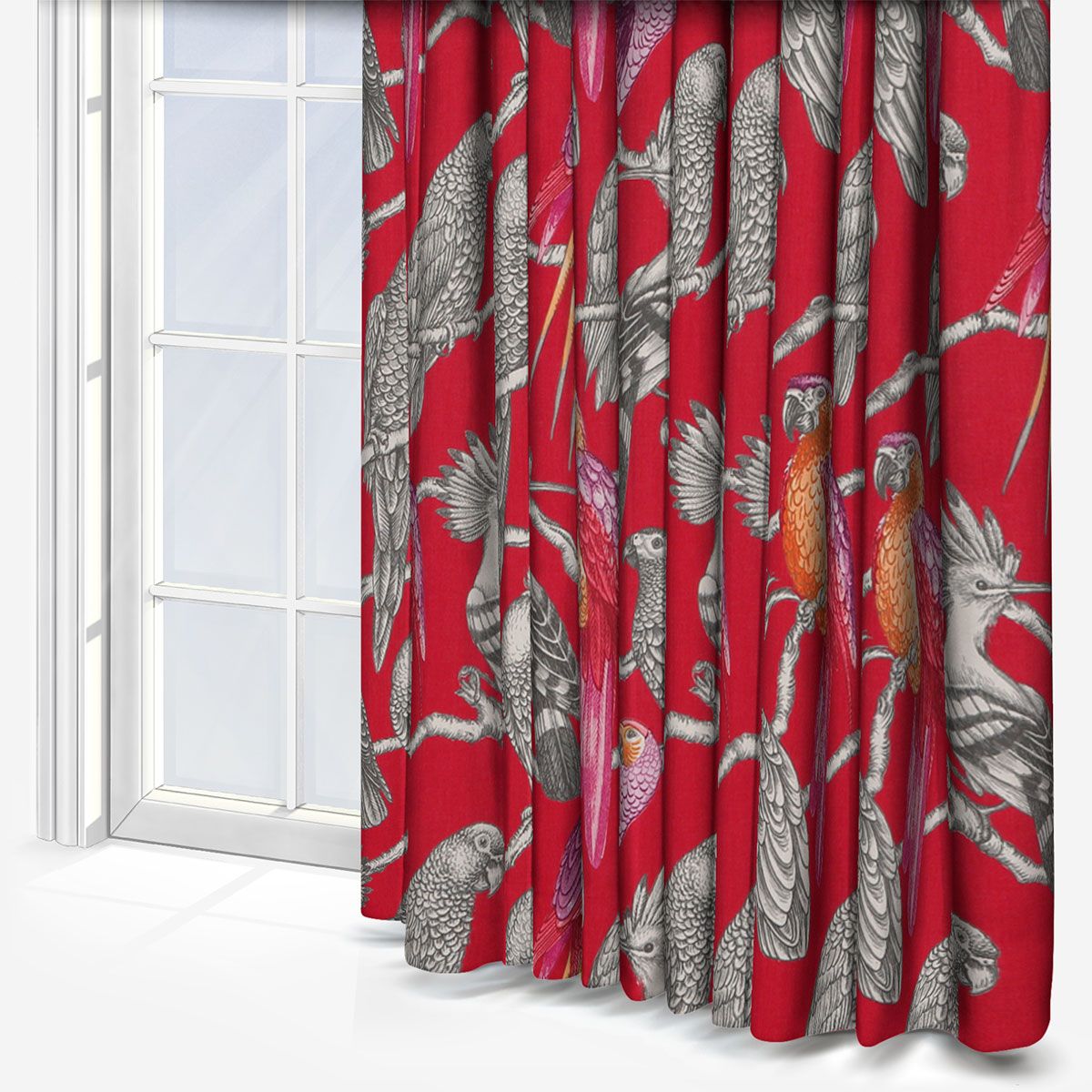 Iliv Aviary Pomegranate Curtain | Roman Blinds Direct With Aviary Window Curtains (View 17 of 20)