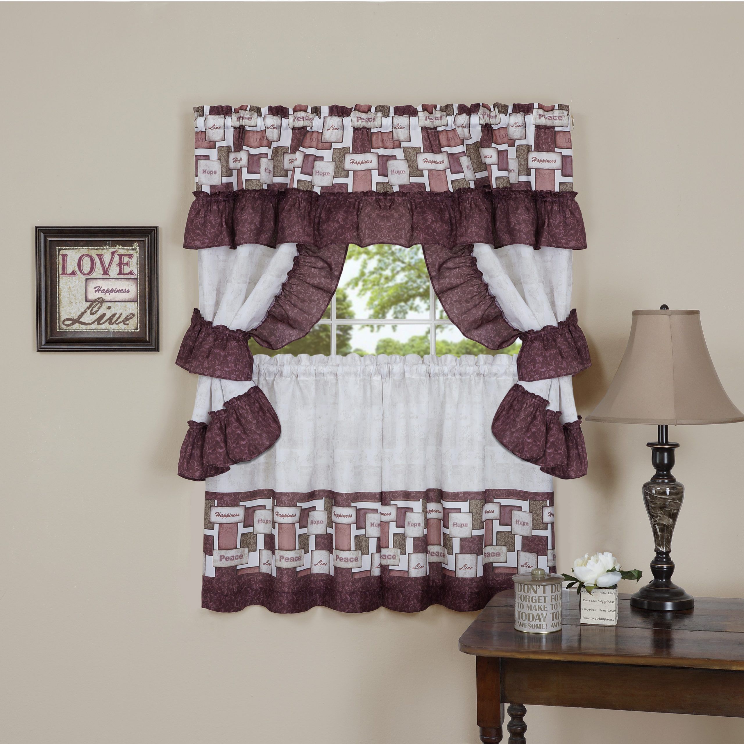 Inspiration Printed Cottage Set – Printed Cottage Sets In Top Of The Morning Printed Tailored Cottage Curtain Tier Sets (Photo 9 of 20)