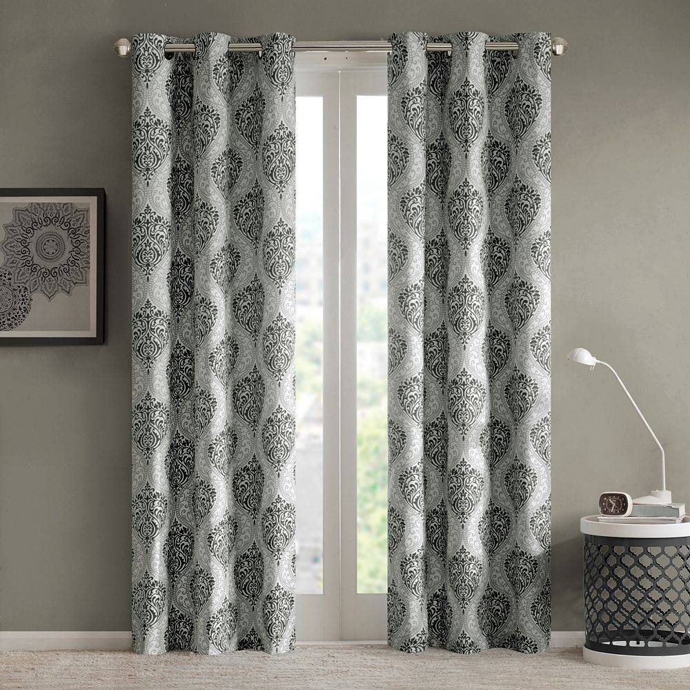 Intelligent Design 2 Pack Lilly Damask Printed Window Intended For Pastel Damask Printed Room Darkening Kitchen Tiers (View 5 of 20)