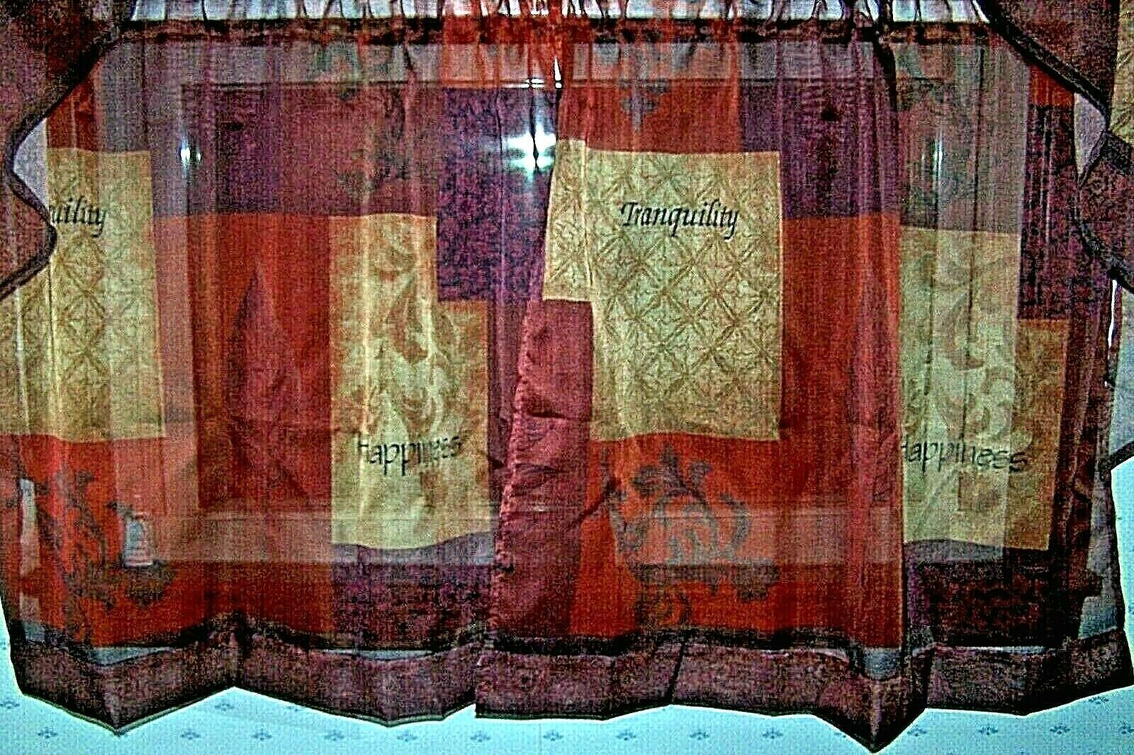 Lichtenberg Eden Set Of 2 Brown Multi Tiers ~ Tranquility + Happiness ~  56x36" For Tranquility Curtain Tier Pairs (Photo 14 of 20)