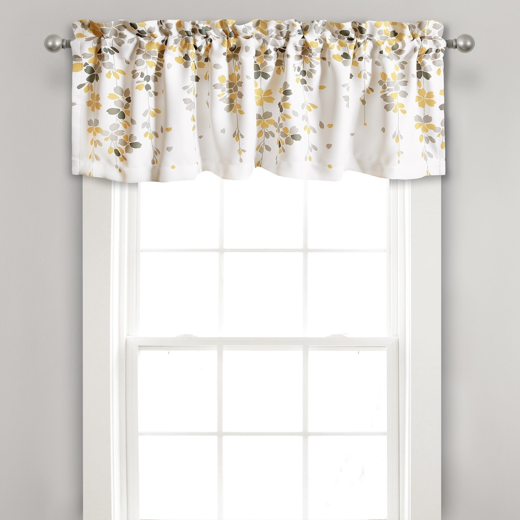Lush Decor Weeping Flower Room Darkening Window Curtain Valance – 52x18 Regarding Traditional Tailored Tier And Swag Window Curtains Sets With Ornate Flower Garden Print (View 13 of 20)