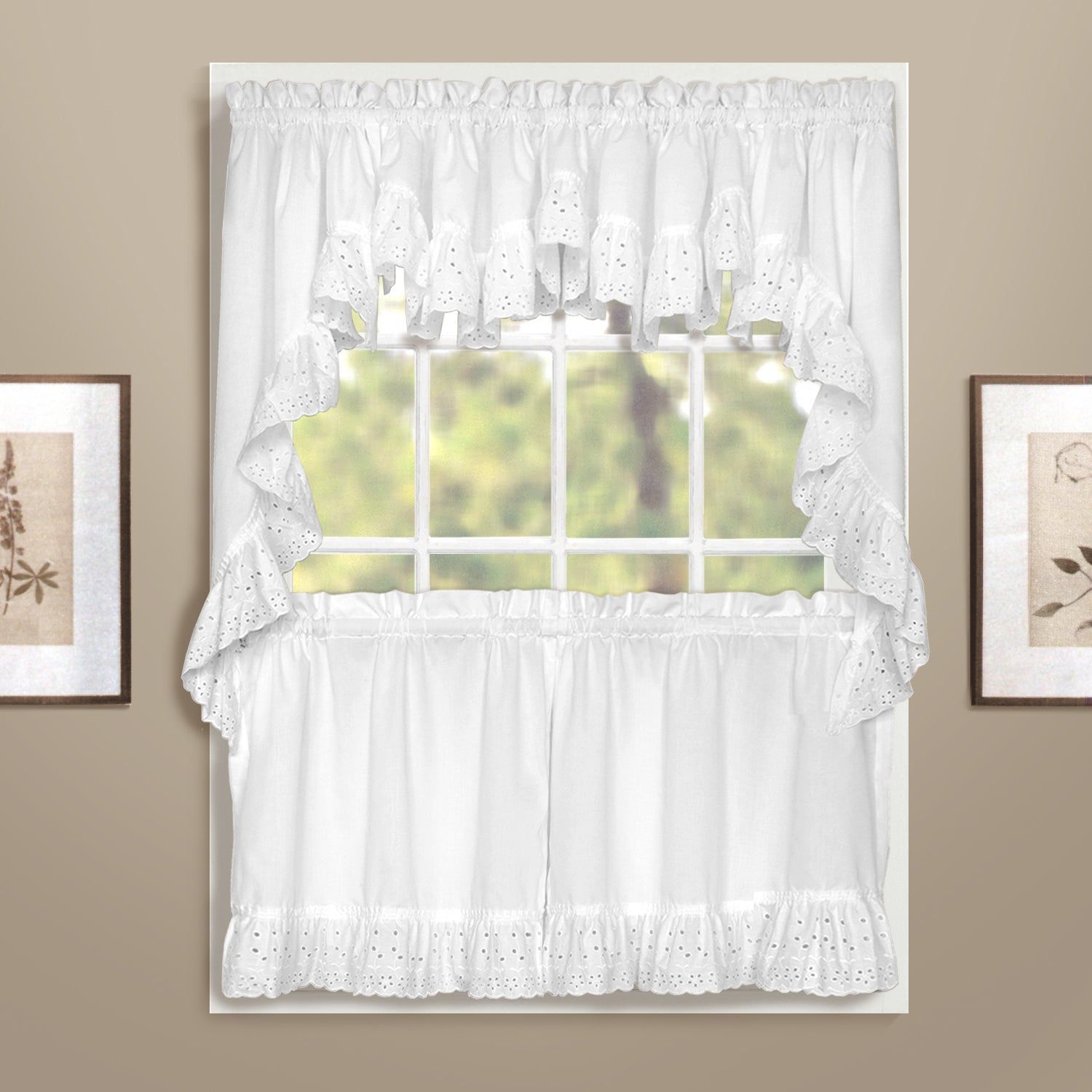 Luxury Collection Vienna Embroidered Kitchen Tier For Fluttering Butterfly White Embroidered Tier, Swag, Or Valance Kitchen Curtains (View 11 of 20)
