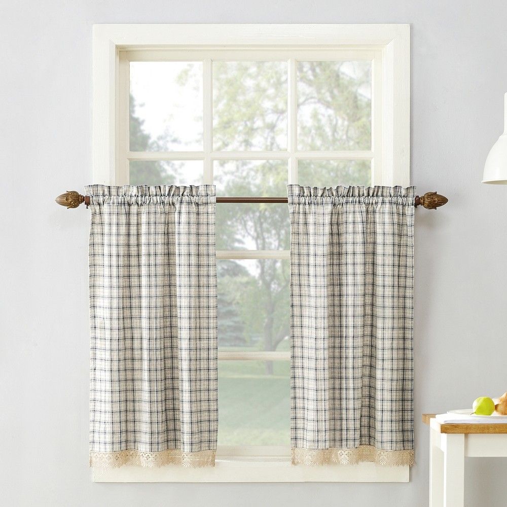 Maisie Plaid Kitchen Curtain Swag Pair Gray 54"x38" – No Pertaining To Dove Gray Curtain Tier Pairs (View 7 of 20)
