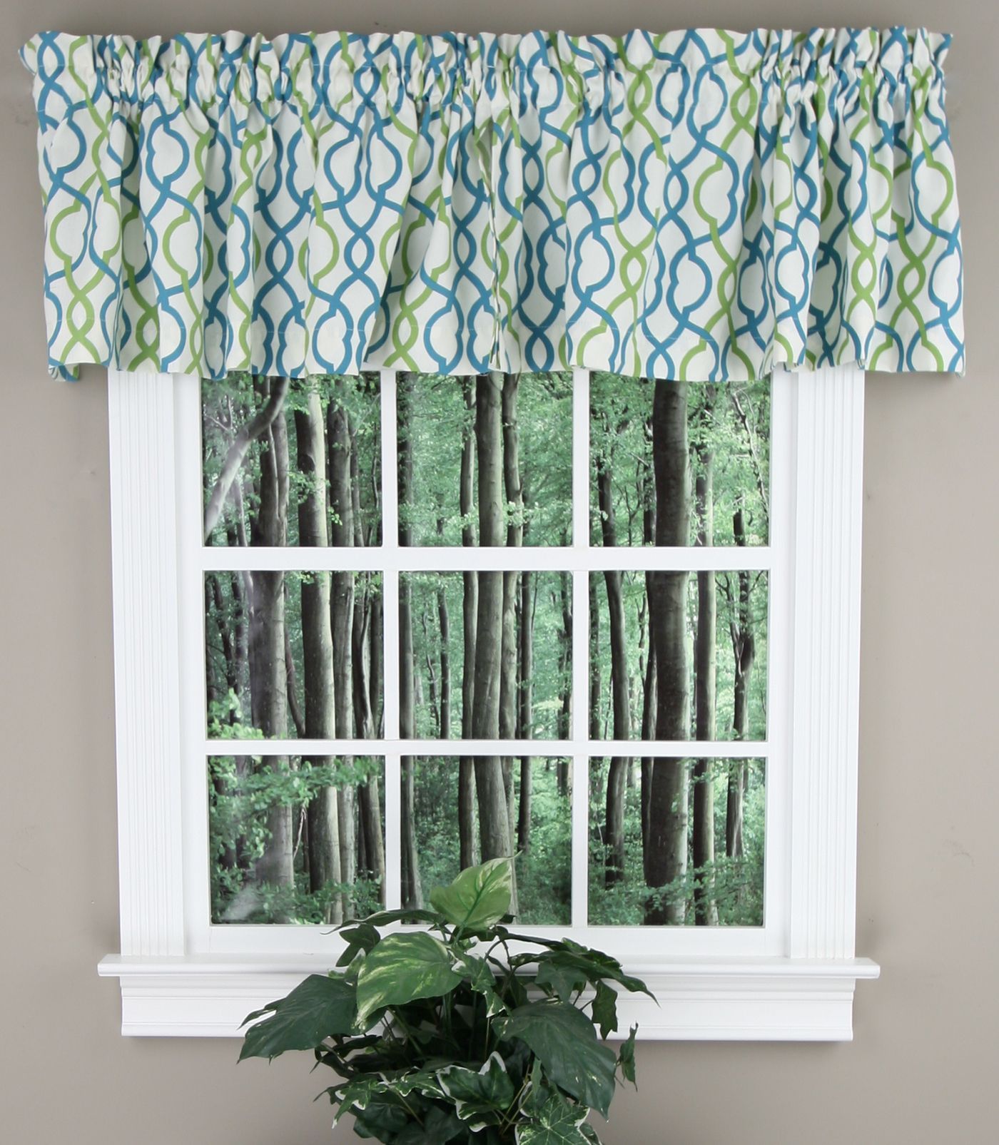 Make Waves, 52"w X 16"l Tailored Waverly Valance – Capri Within Tailored Toppers With Valances (View 6 of 20)