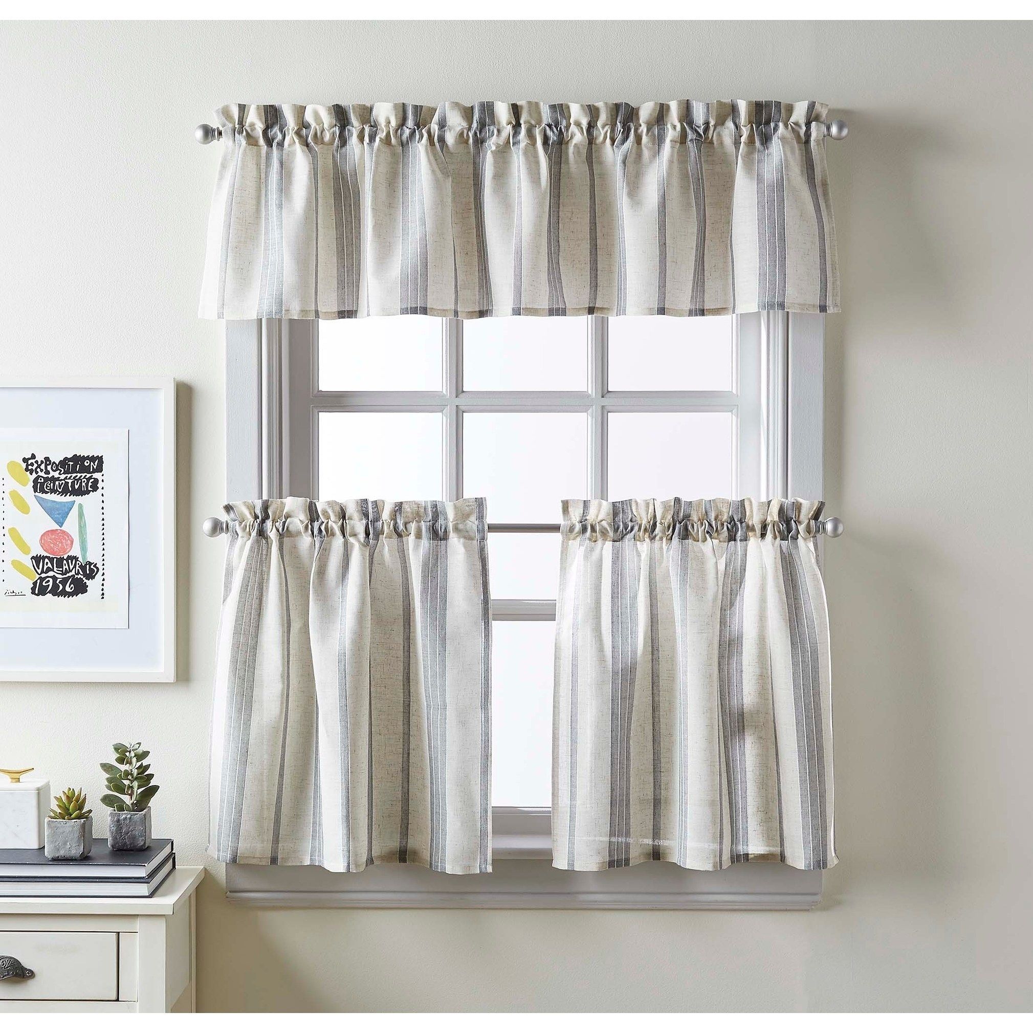 Mckenzie Valance And Tier Pair Curtain Collection (14 In Inside Farmhouse Stripe Kitchen Tier Pairs (View 9 of 20)