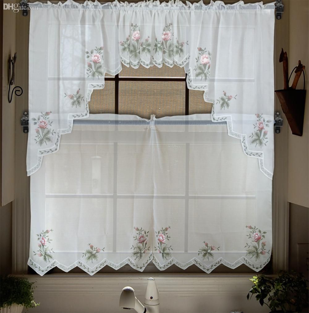 Modern Kitchen Curtains Styles Modern Kitchen Good Curtains For Floral Embroidered Sheer Kitchen Curtain Tiers, Swags And Valances (View 14 of 20)
