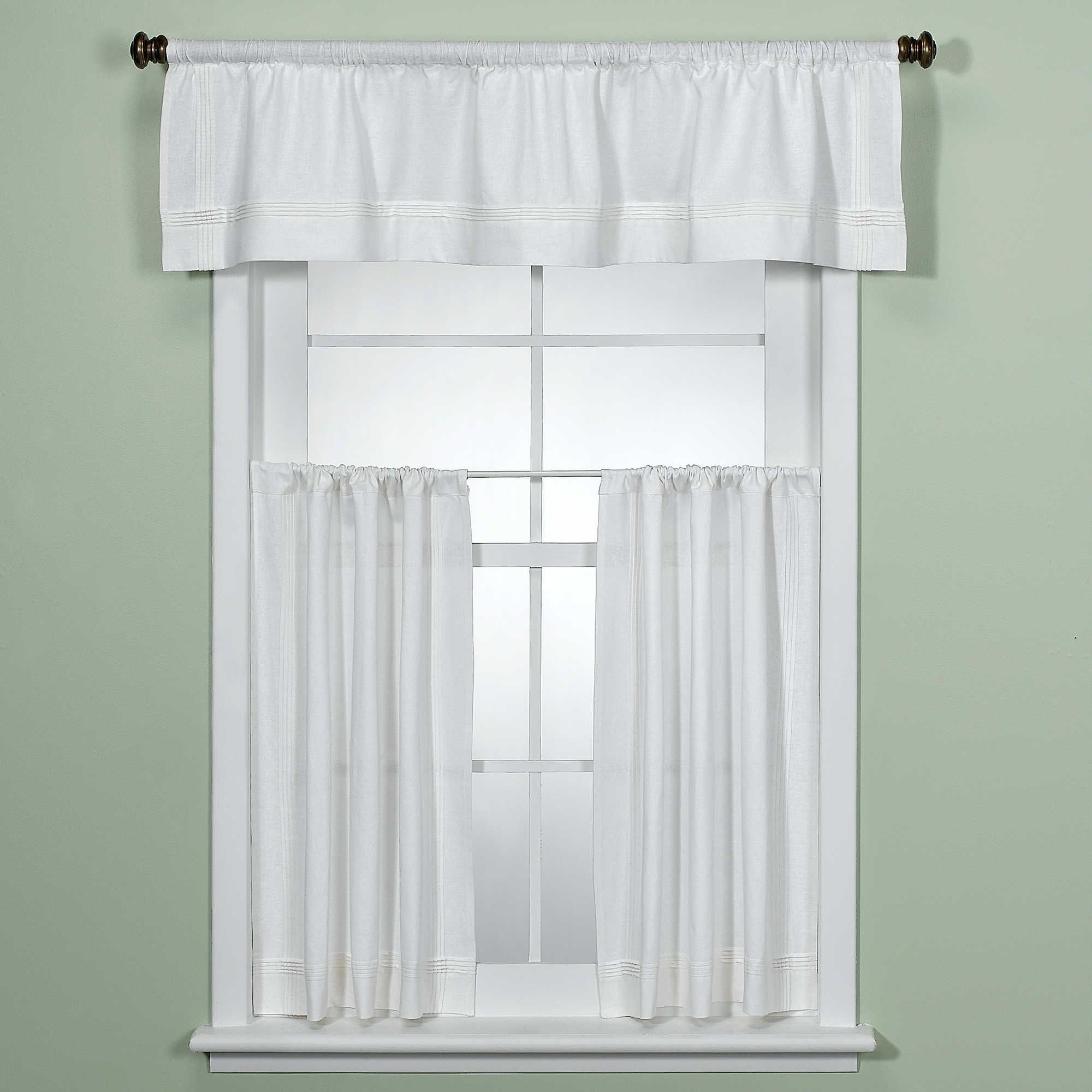 Modern Subtle Texture Solid White Kitchen Curtain Parts With For Modern Subtle Texture Solid White Kitchen Curtain Parts With Grommets Tier And Valance Options (View 9 of 20)