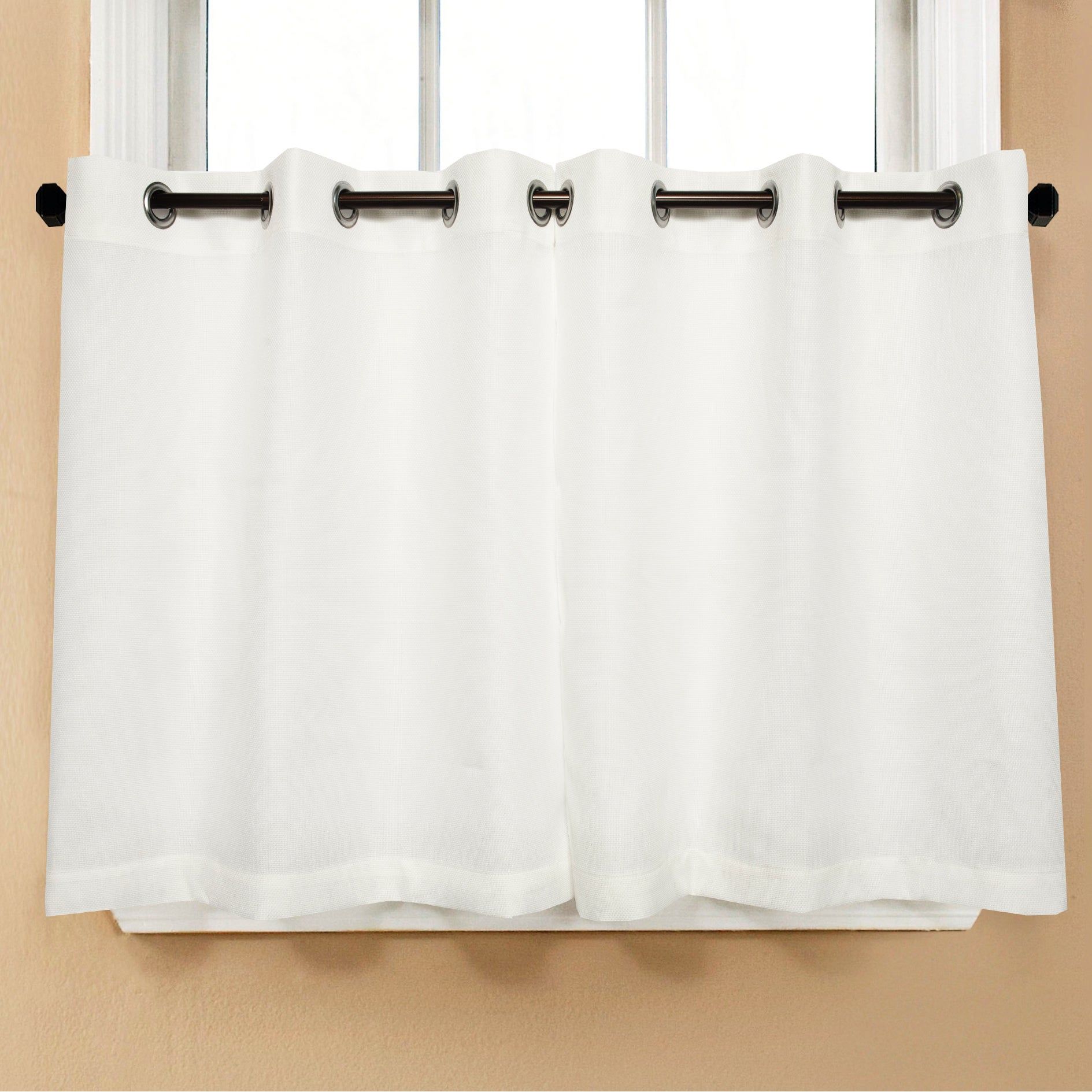 Modern Subtle Texture Solid White Kitchen Curtain Parts With Grommets  Tier  And Valance Options Within Modern Subtle Texture Solid Red Kitchen Curtains (Photo 3 of 20)