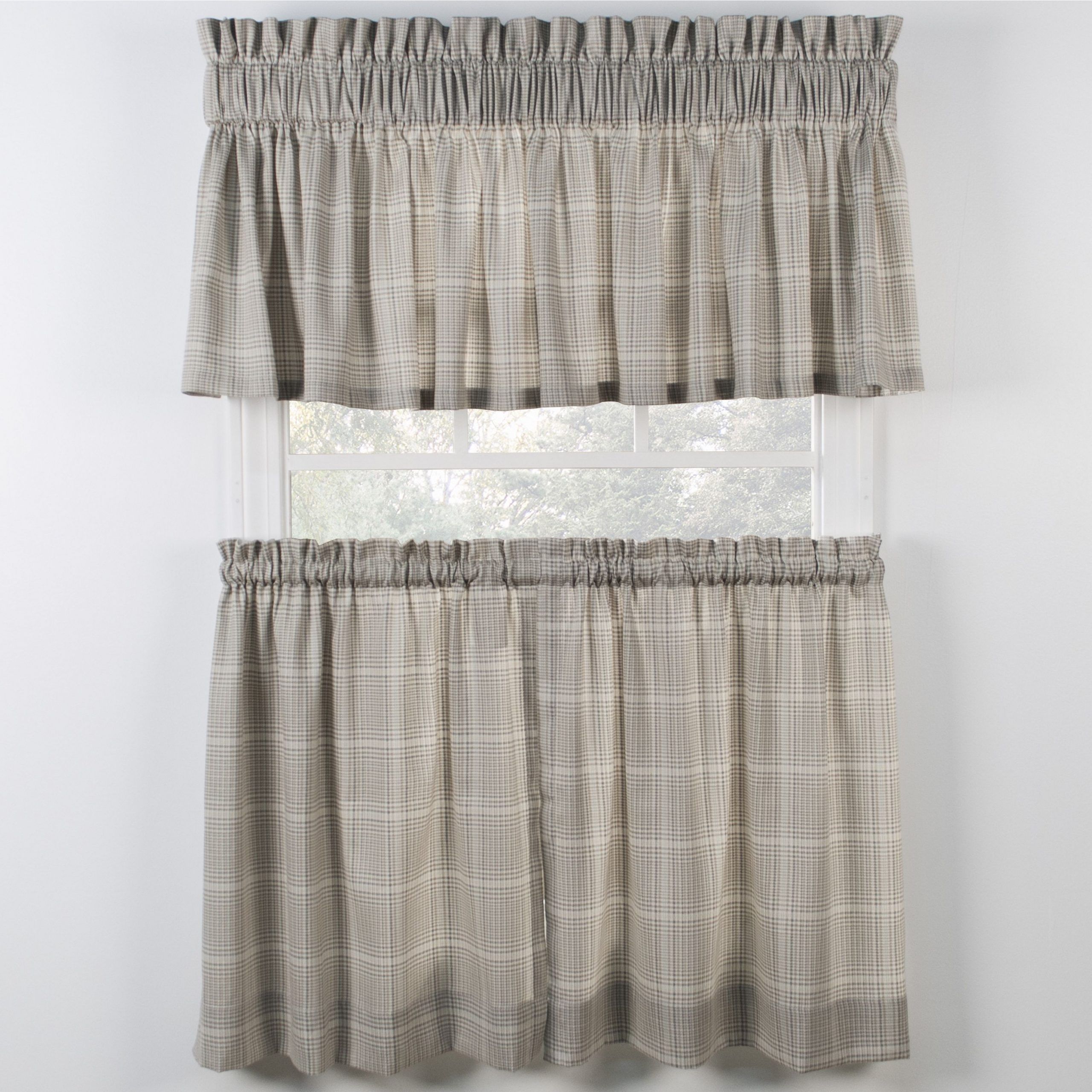 Morrison Natural Tiers And Tailored Valance Sold Spereately Within Tailored Valance And Tier Curtains (View 15 of 20)