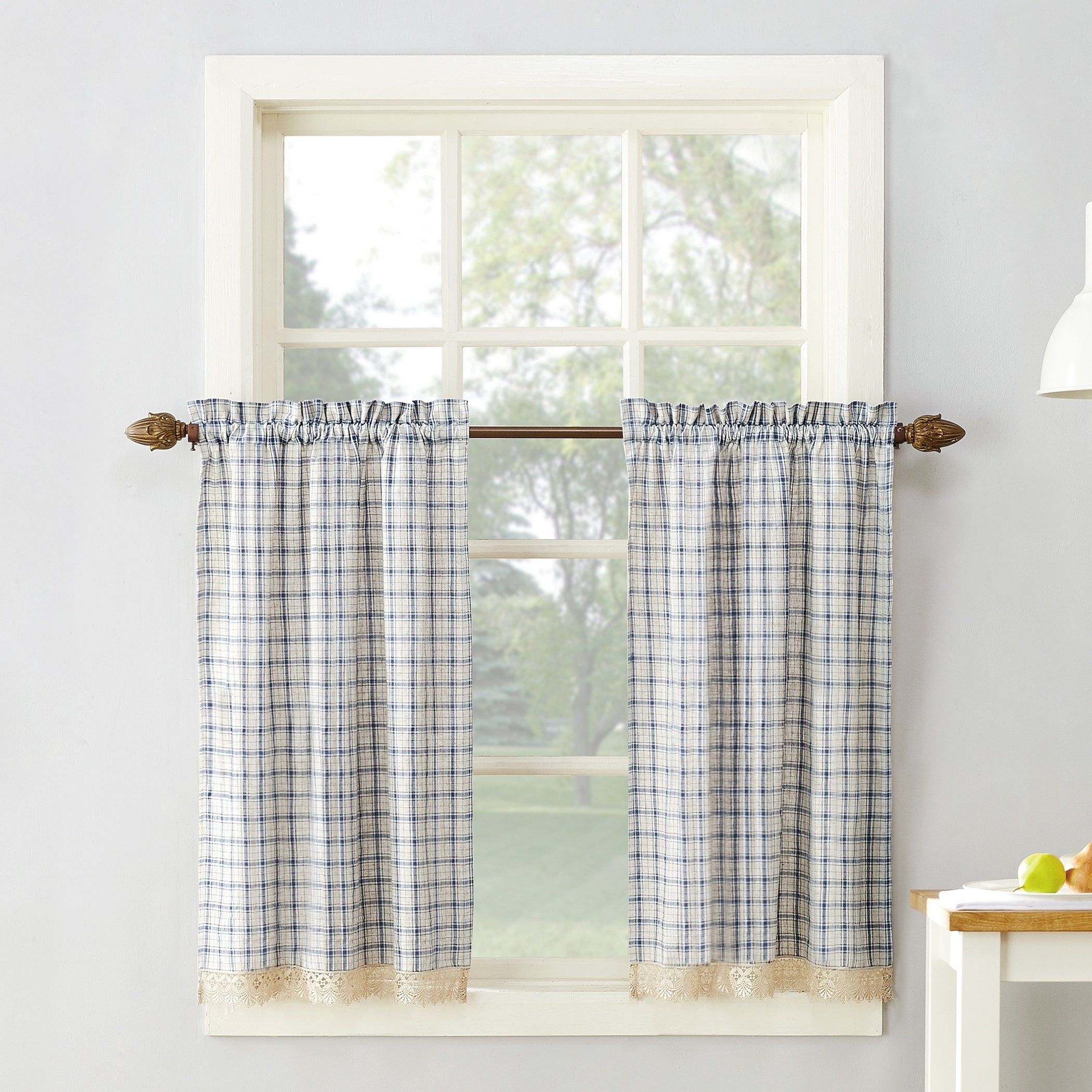 No. 918 Maisie Plaid Kitchen Curtain Tiers For Oakwood Linen Style Decorative Window Curtain Tier Sets (Photo 18 of 20)