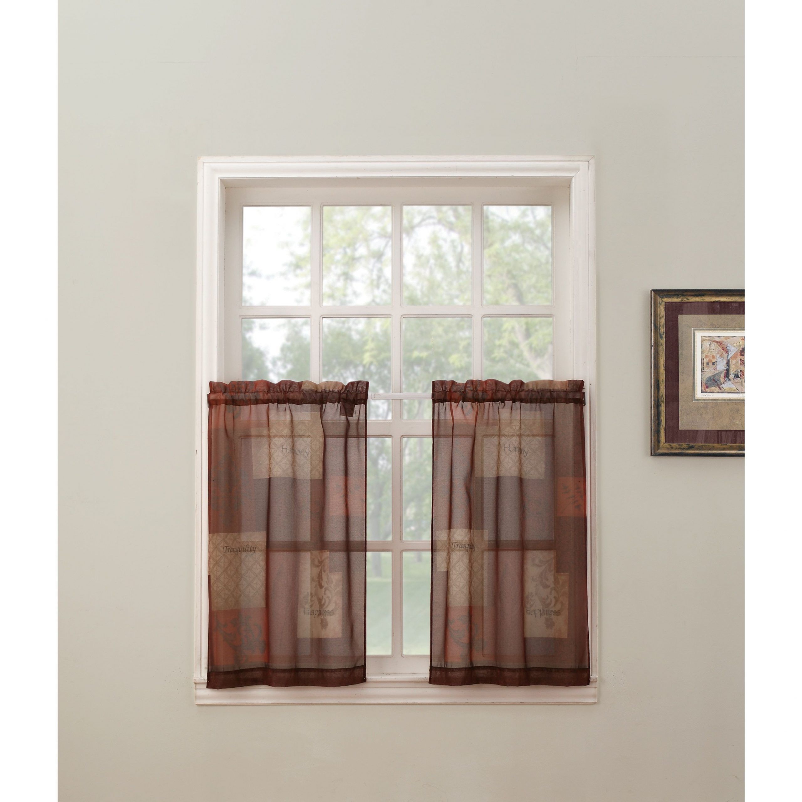 No. 918 Rod Pocket Window Tier (pair) (24 – Brown)(100 Regarding Tranquility Curtain Tier Pairs (Photo 3 of 20)