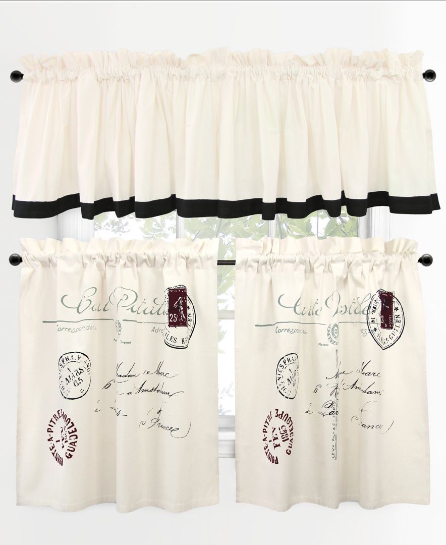 Park B. Smith Pair Of Postale 60" X 36" Cafe Curtains | Cafe Inside Coffee Drinks Embroidered Window Valances And Tiers (Photo 5 of 20)