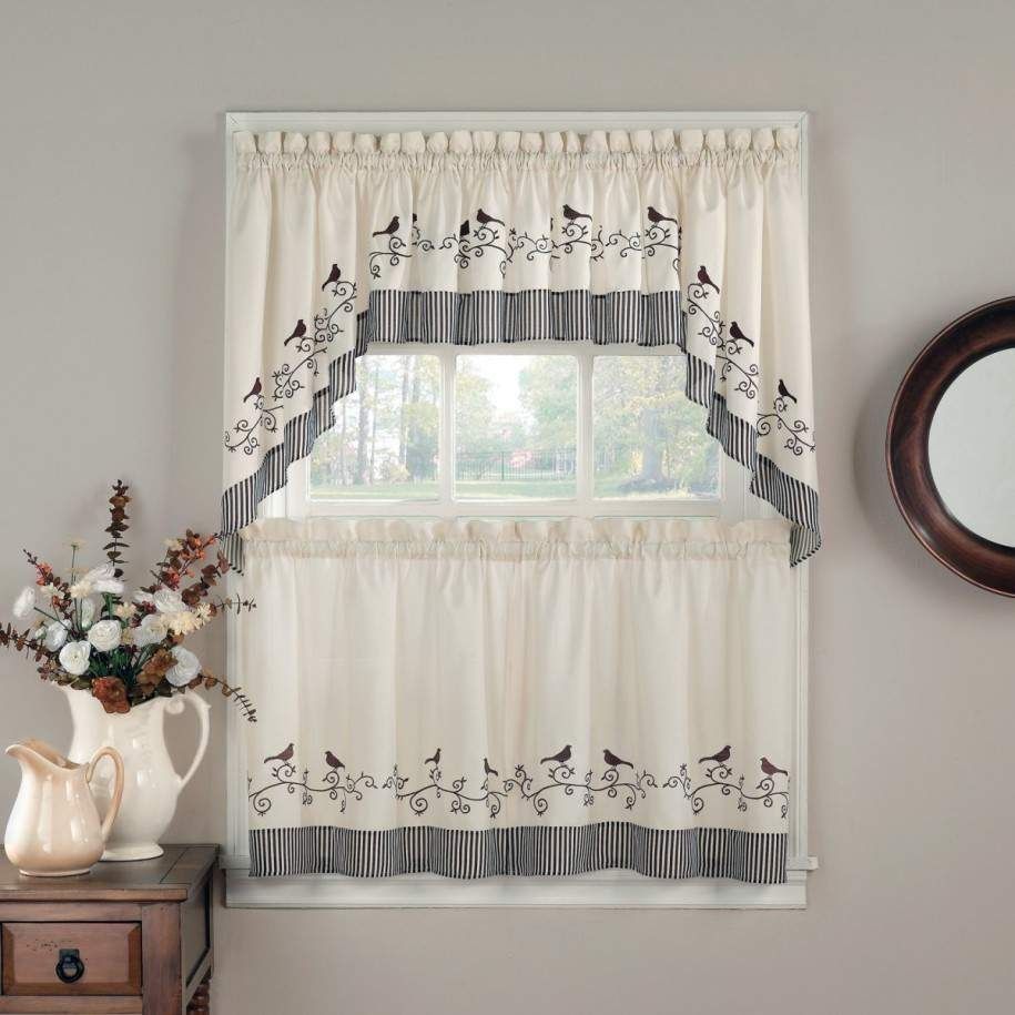 Pinterest Within Traditional Two Piece Tailored Tier And Swag Window Curtains Sets With Ornate Rooster Print (View 11 of 20)