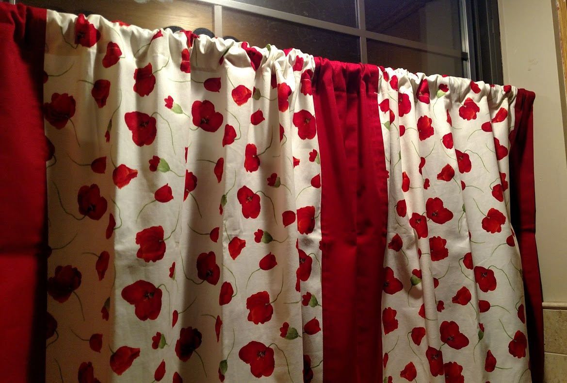 Red Poppy; Curtain Panels, Valance, Cafe Curtains – Made To Inside Floral Watercolor Semi Sheer Rod Pocket Kitchen Curtain Valance And Tiers Sets (Photo 19 of 20)