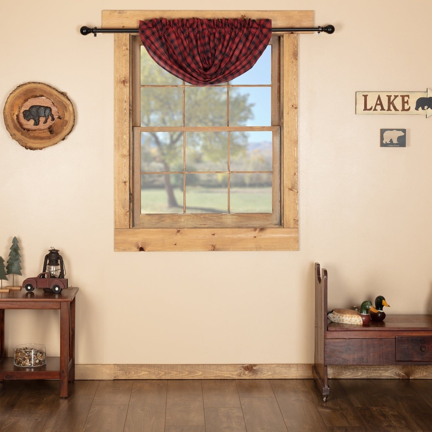 Red Rustic Kitchen Curtains Vhc Cumberland Balloon Valance Rod Pocket  Cotton Buffalo Check – Balloon Valance 60x15 With Rustic Kitchen Curtains (Photo 19 of 20)