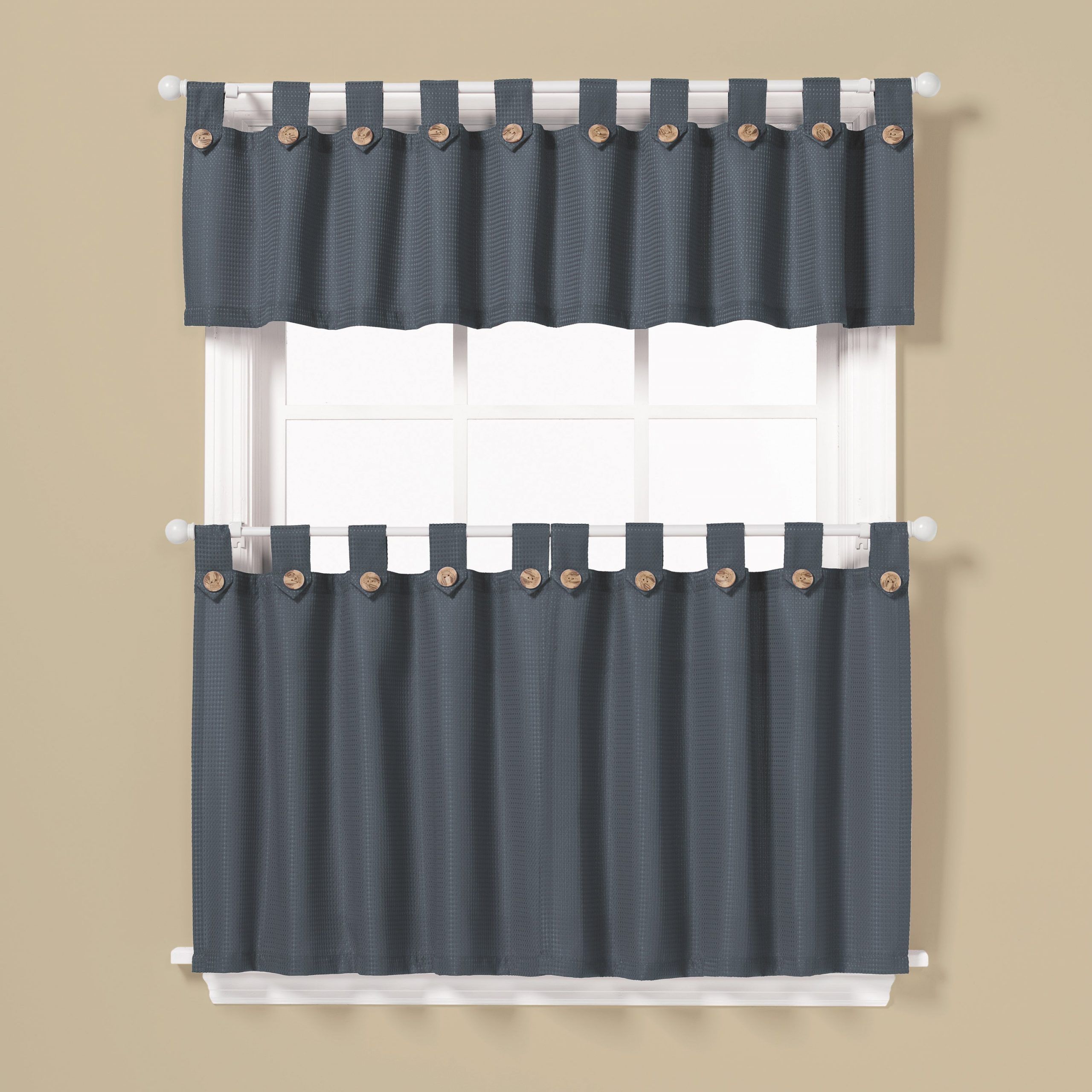 Saturday Knight Pacifica Window Curtain Tier Pair And Valance Set 36 Inch With Regard To Barnyard Window Curtain Tier Pair And Valance Sets (Photo 12 of 20)