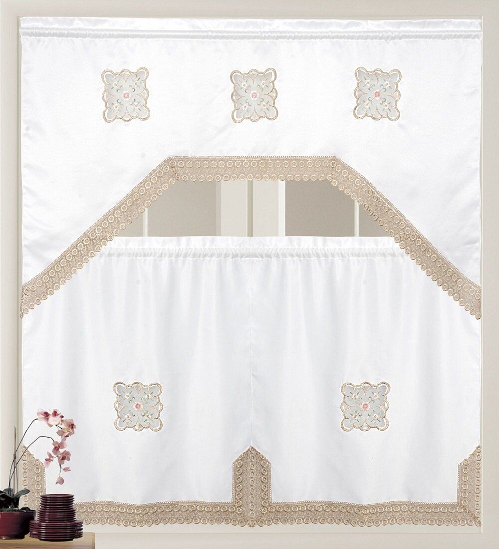 Shaurya Luxury 3 Piece Kitchen Curtain With Luxury Collection Kitchen Tiers (Photo 17 of 20)