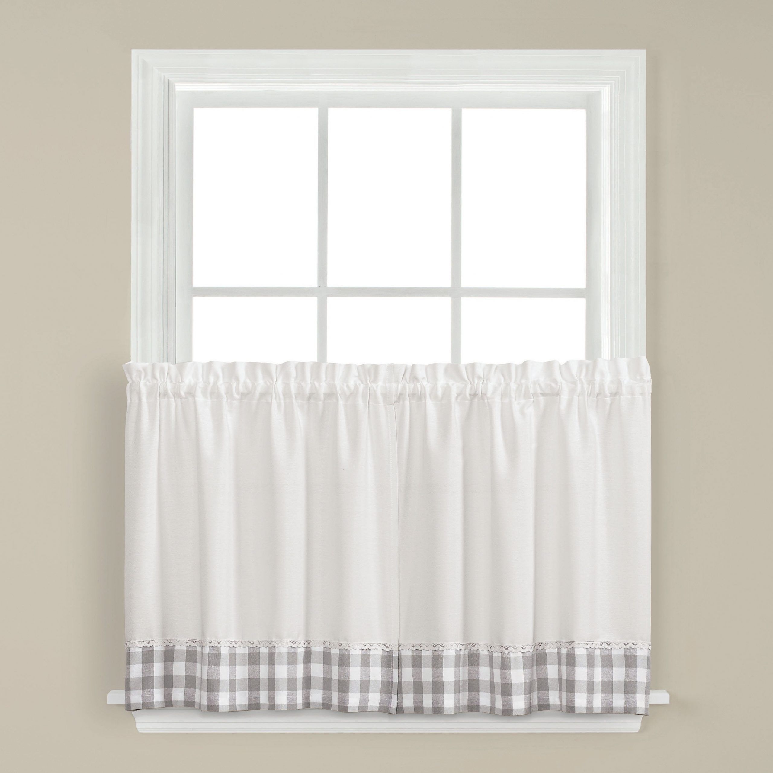 Skl Home Cumberland 36 Inch Tier Pair In Dove Gray Within Dove Gray Curtain Tier Pairs (Photo 3 of 20)
