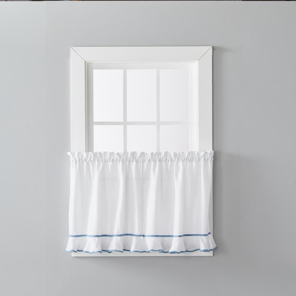 Skl Home Delaney 57 In. W X 24 In. L Polyester Window Tier Pair In Smoke For Farmhouse Stripe Kitchen Tier Pairs (Photo 20 of 20)