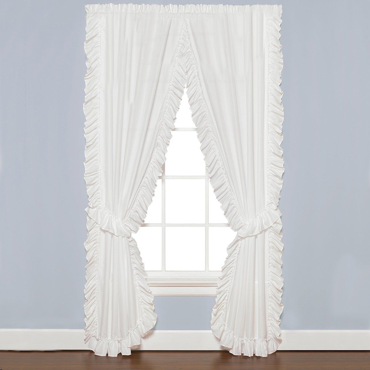 Skl Home Sarah 84 Inch Panel Pair, Extra Wide, White, Ltd Regarding Dove Gray Curtain Tier Pairs (View 19 of 20)