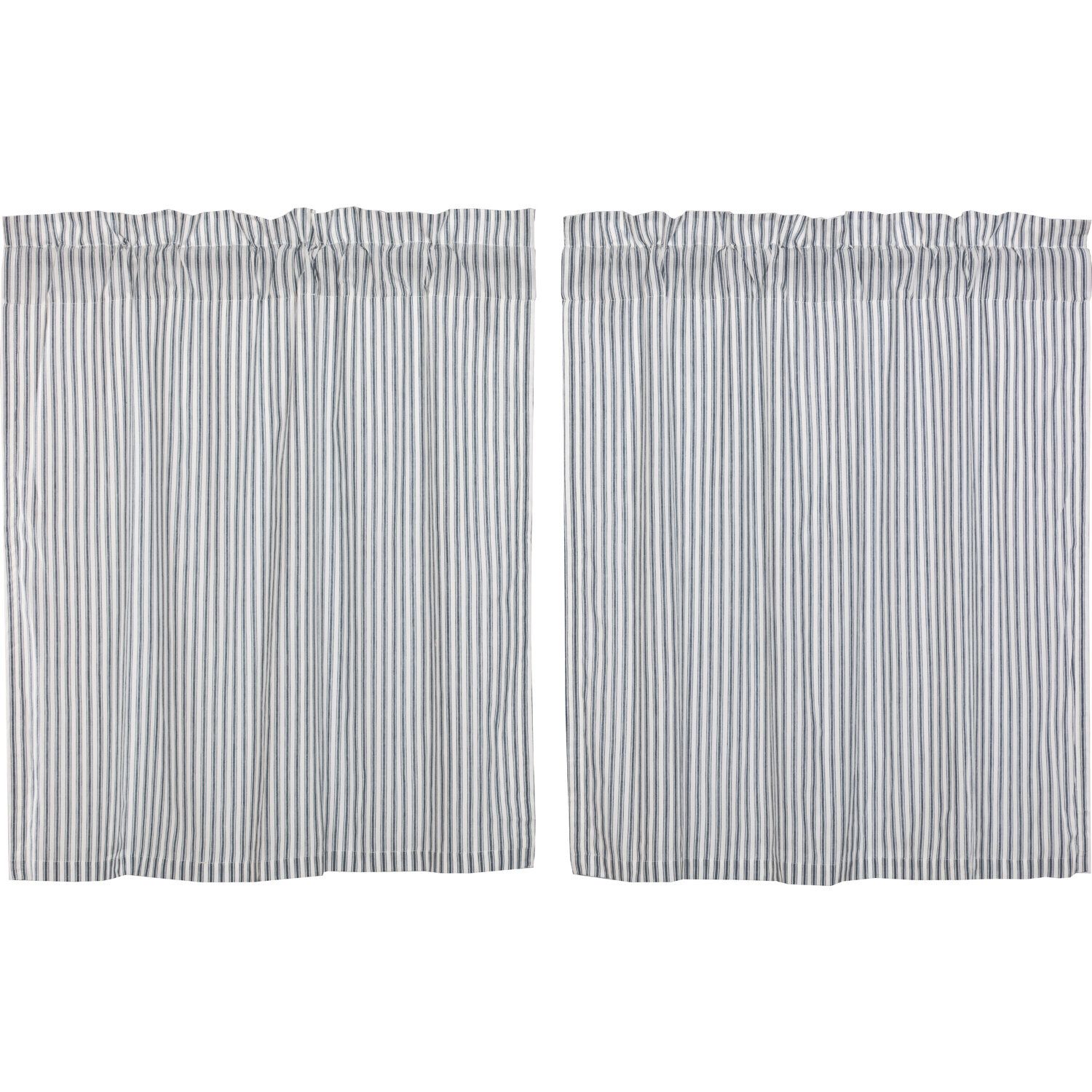 Surikova Ticking Stripe Tier Kitchen Curtain For Cotton Blend Grey Kitchen Curtain Tiers (View 16 of 20)