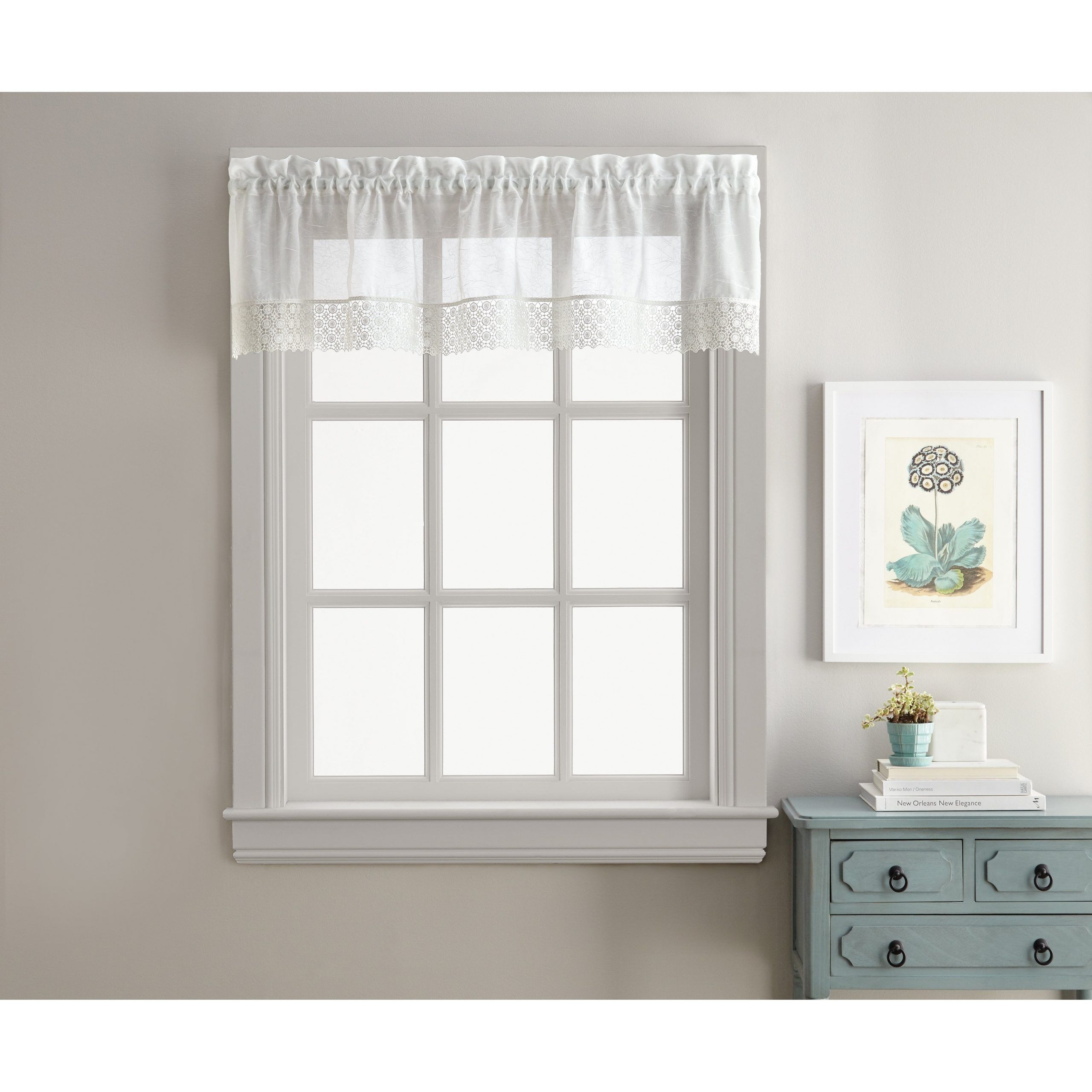 Sweet Adele White Tailored Valance And Tier Pair Curtain Collection For Tailored Valance And Tier Curtains (View 5 of 20)