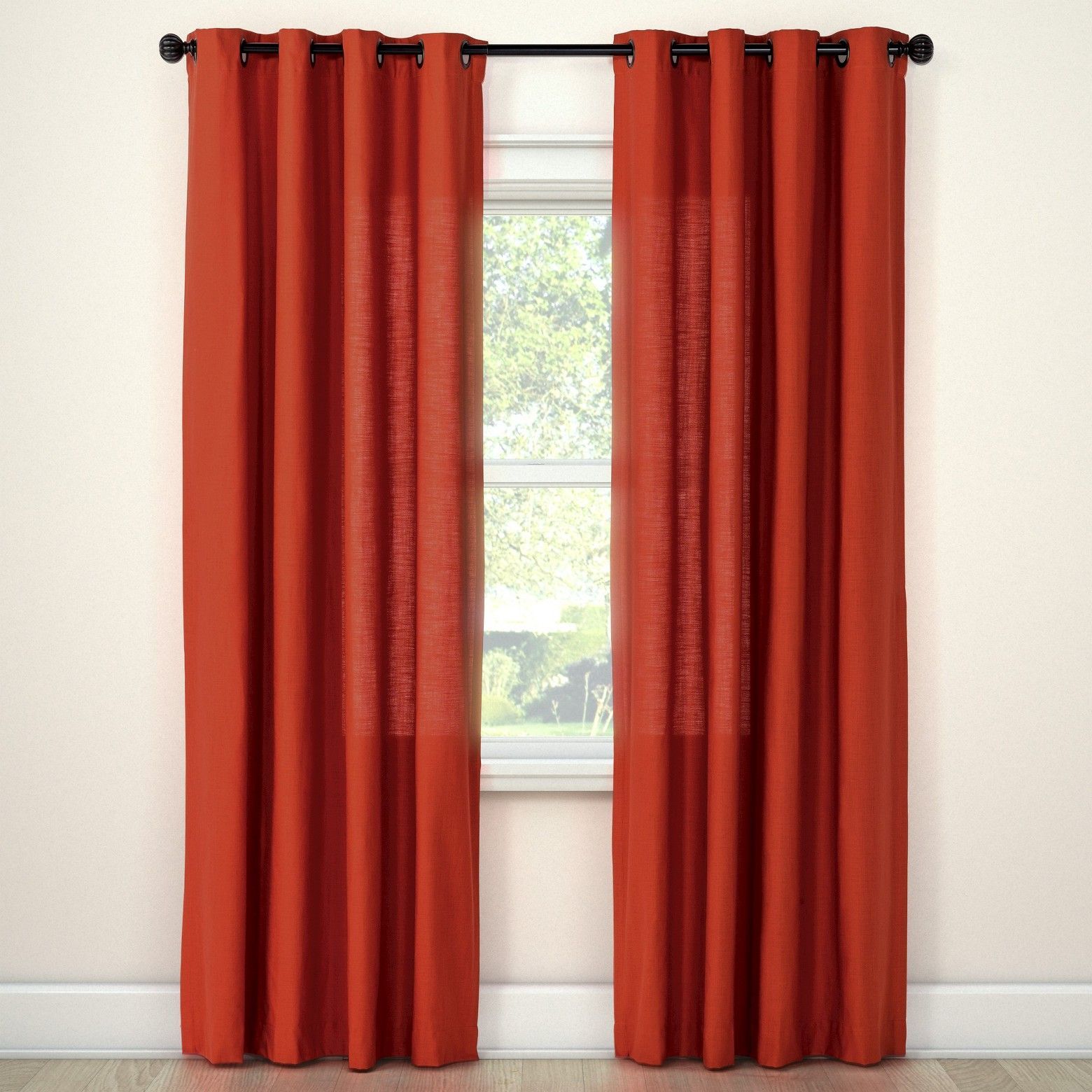 Target – Natural Solid Curtain Panel Threshold | Panel Inside Modern Subtle Texture Solid Red Kitchen Curtains (Photo 19 of 20)