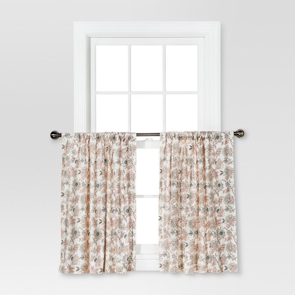 Threshold Curtain Tiers – Multi Floral | Products In 2019 Regarding Tranquility Curtain Tier Pairs (View 16 of 20)