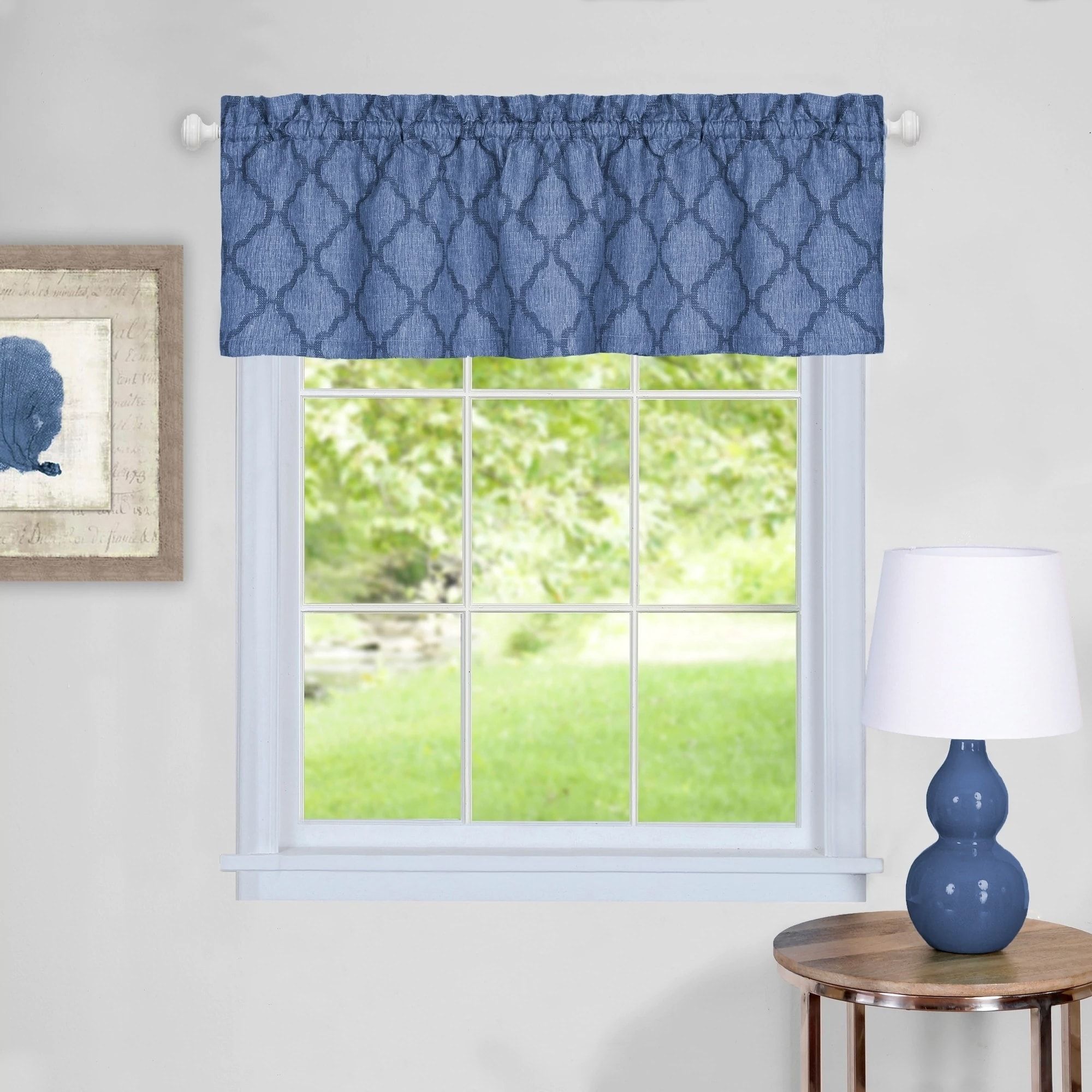 Trellis Pattern Window Valance (blue), Sweet Home Collection With Regard To Trellis Pattern Window Valances (Photo 6 of 20)