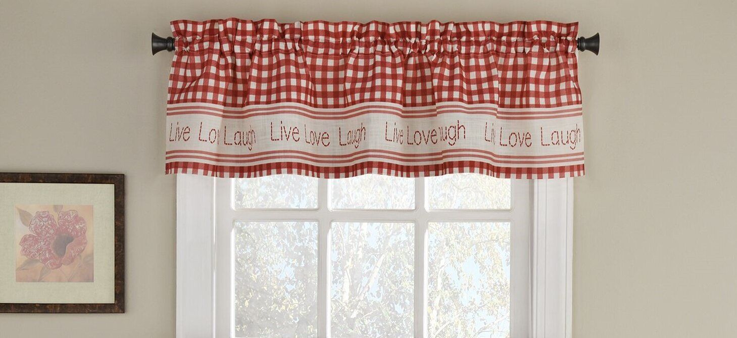 Turley 50" Window Valance Regarding Live, Love, Laugh Window Curtain Tier Pair And Valance Sets (Photo 11 of 20)