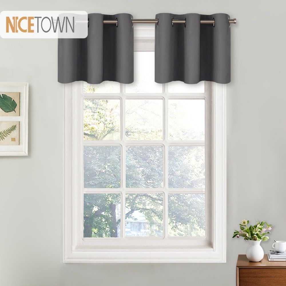 Us $7.56 10% Off|nicetown Blackout Valance Curtain Thermal Insulated Eyelet  Top Drape Panel For Kitchen Half Window Tier Valance 1 Panel In Curtains Intended For Luxurious Kitchen Curtains Tiers, Shade Or Valances (Photo 14 of 20)
