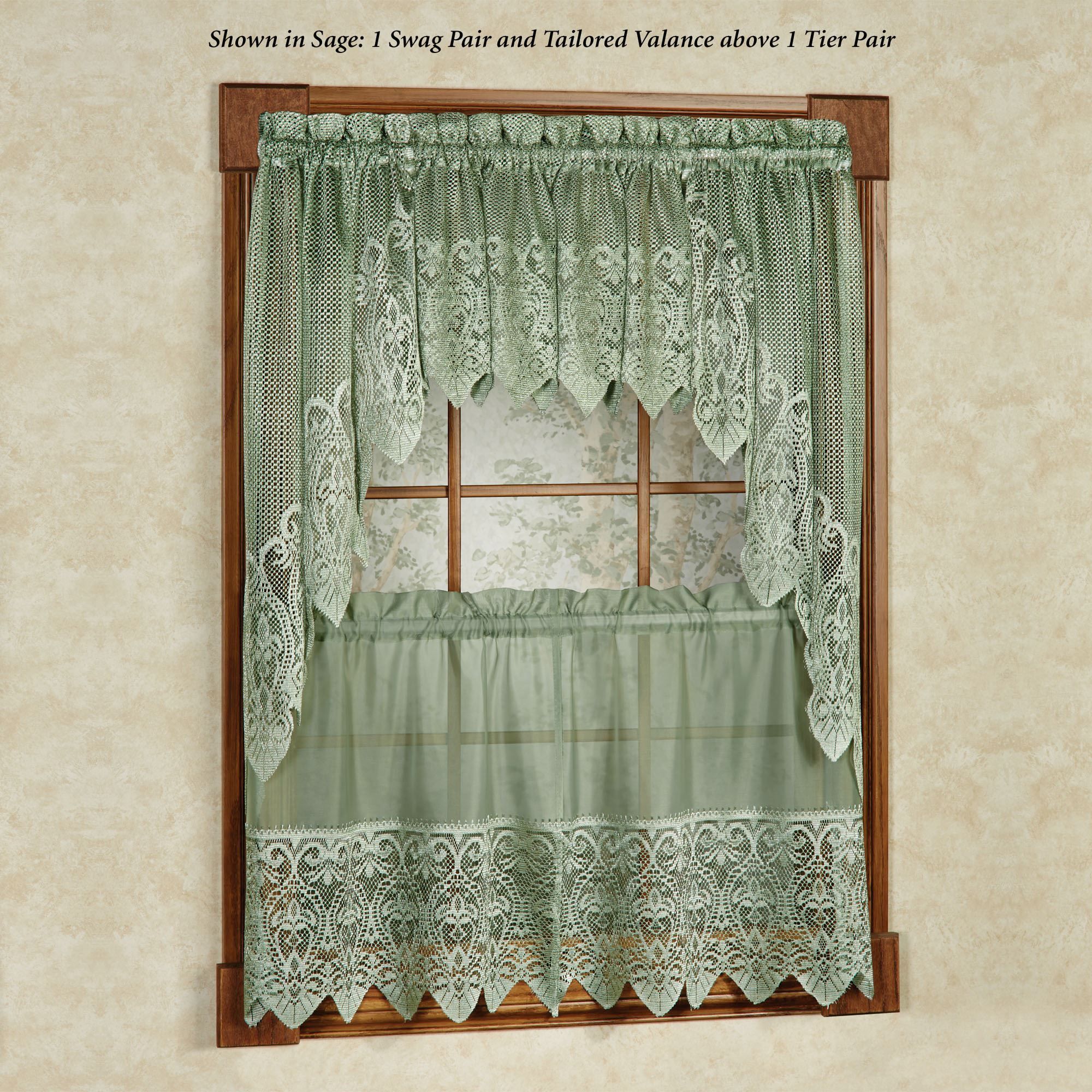 Valerie Macrame Sheer Tier Window Treatment For Traditional Tailored Tier And Swag Window Curtains Sets With Ornate Flower Garden Print (View 7 of 20)