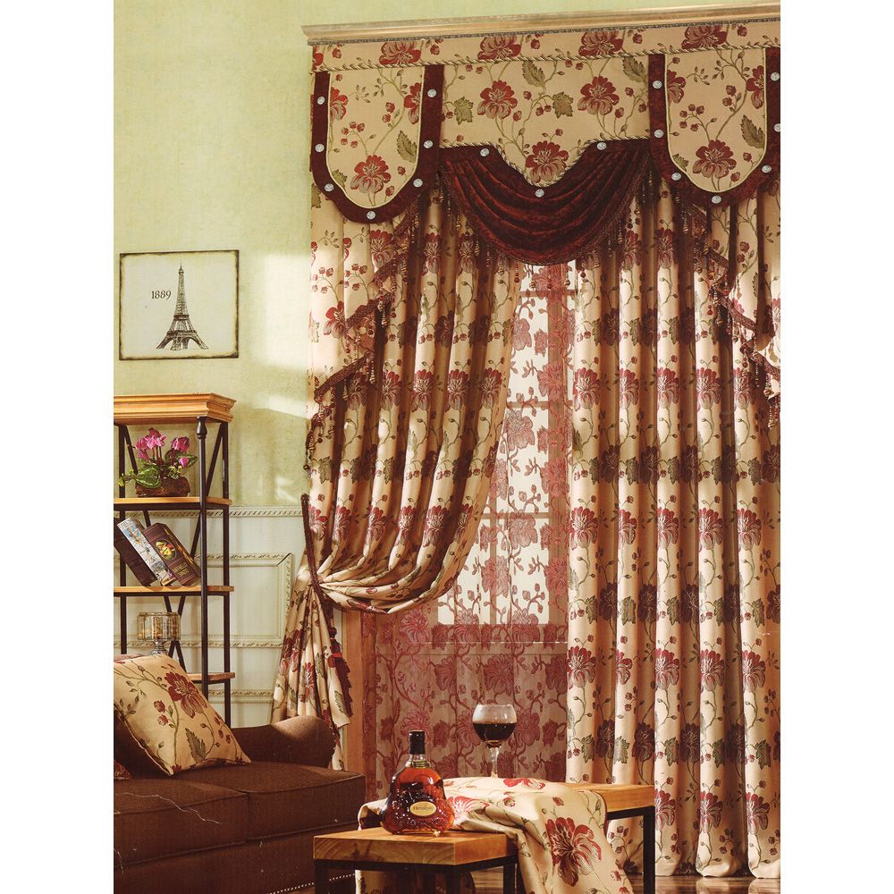 Vintage Curtains Insulated Floral Patterns锛圢o Valance) Regarding Floral Pattern Window Valances (Photo 18 of 20)
