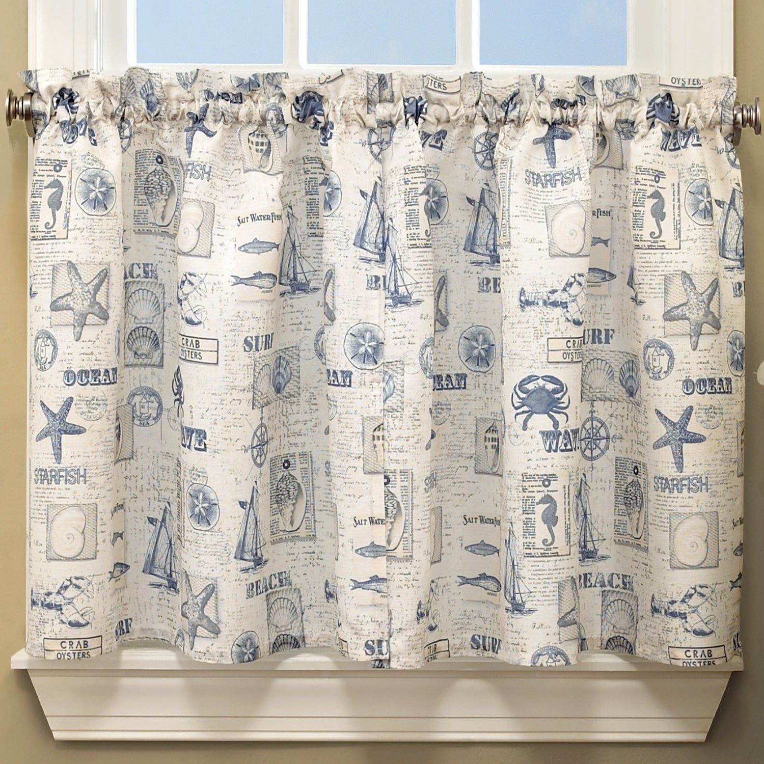 Featured Photo of 20 Collection of Vintage Sea Shore All Over Printed Window Curtains